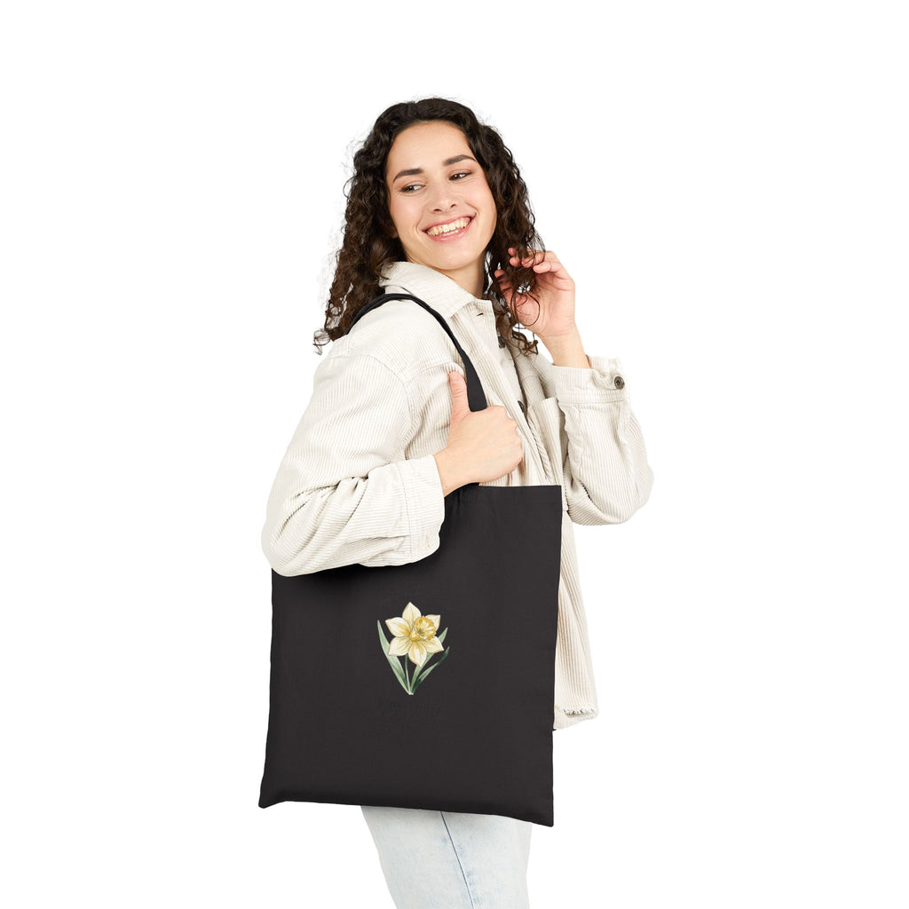 Daffodil Birth Month Flower Tote  Personalized Name