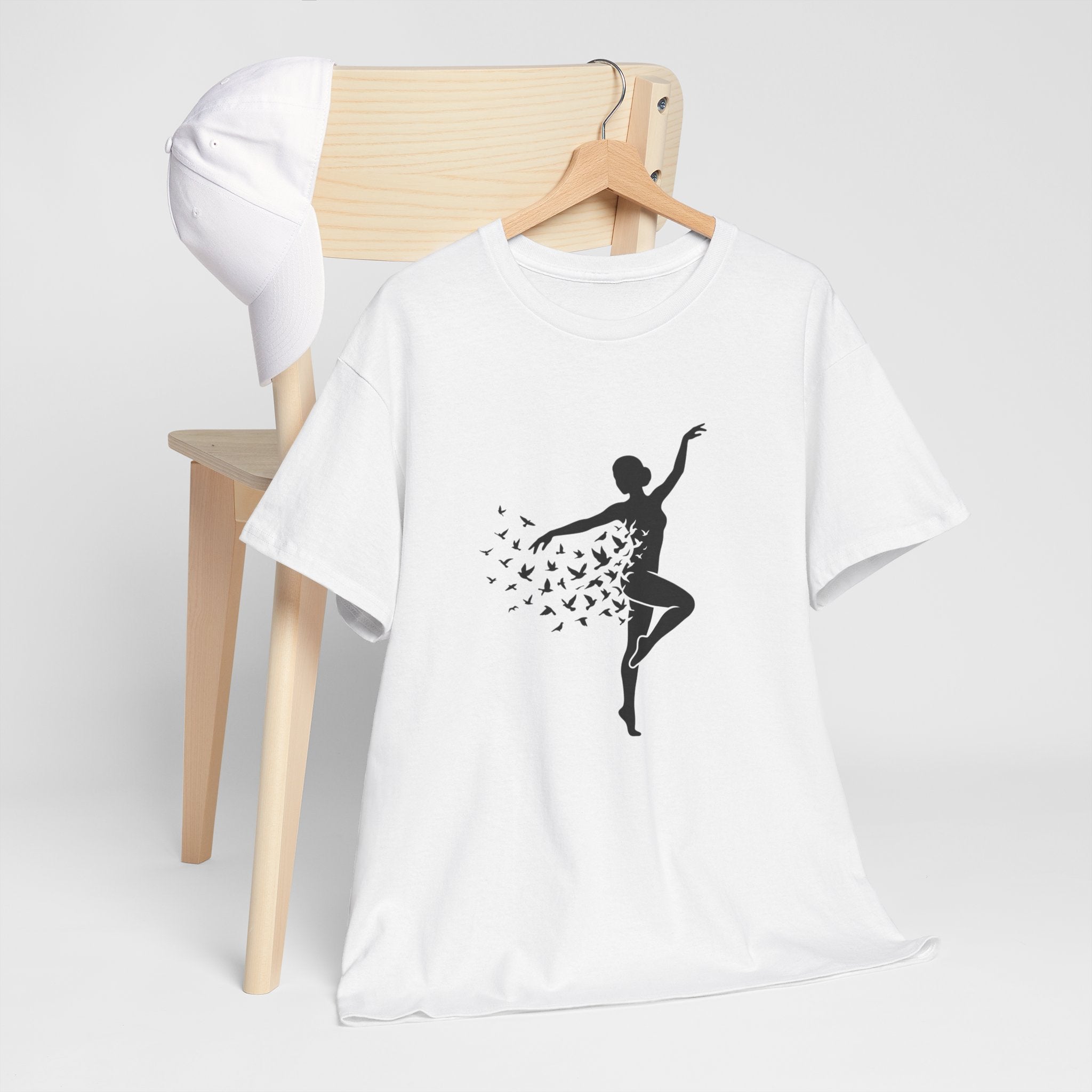 Ballerina Silhouette Tee — Dancer with Butterfly Motif