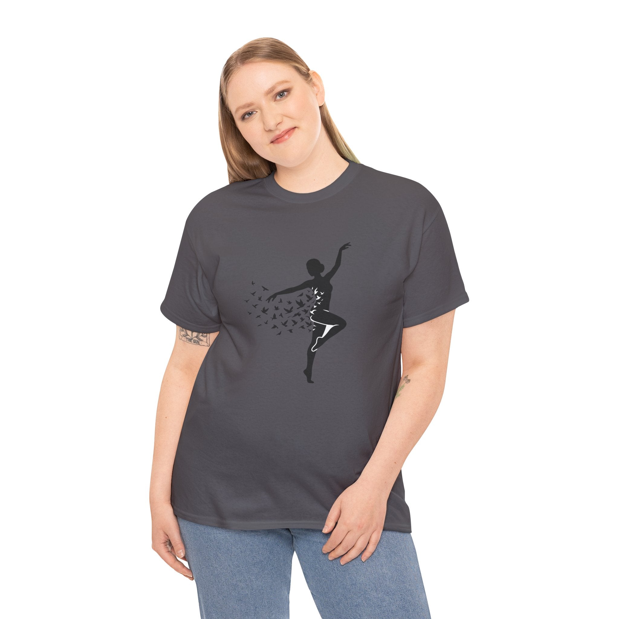 Ballerina Silhouette Tee — Dancer with Butterfly Motif