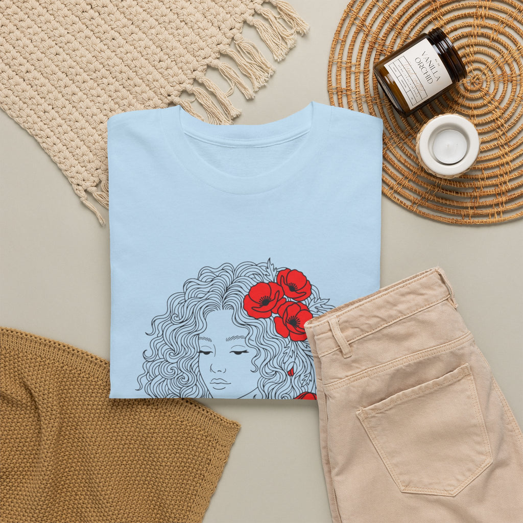 Floral Hair Portrait Tee — Poppy Girl Graphic T-Shirt