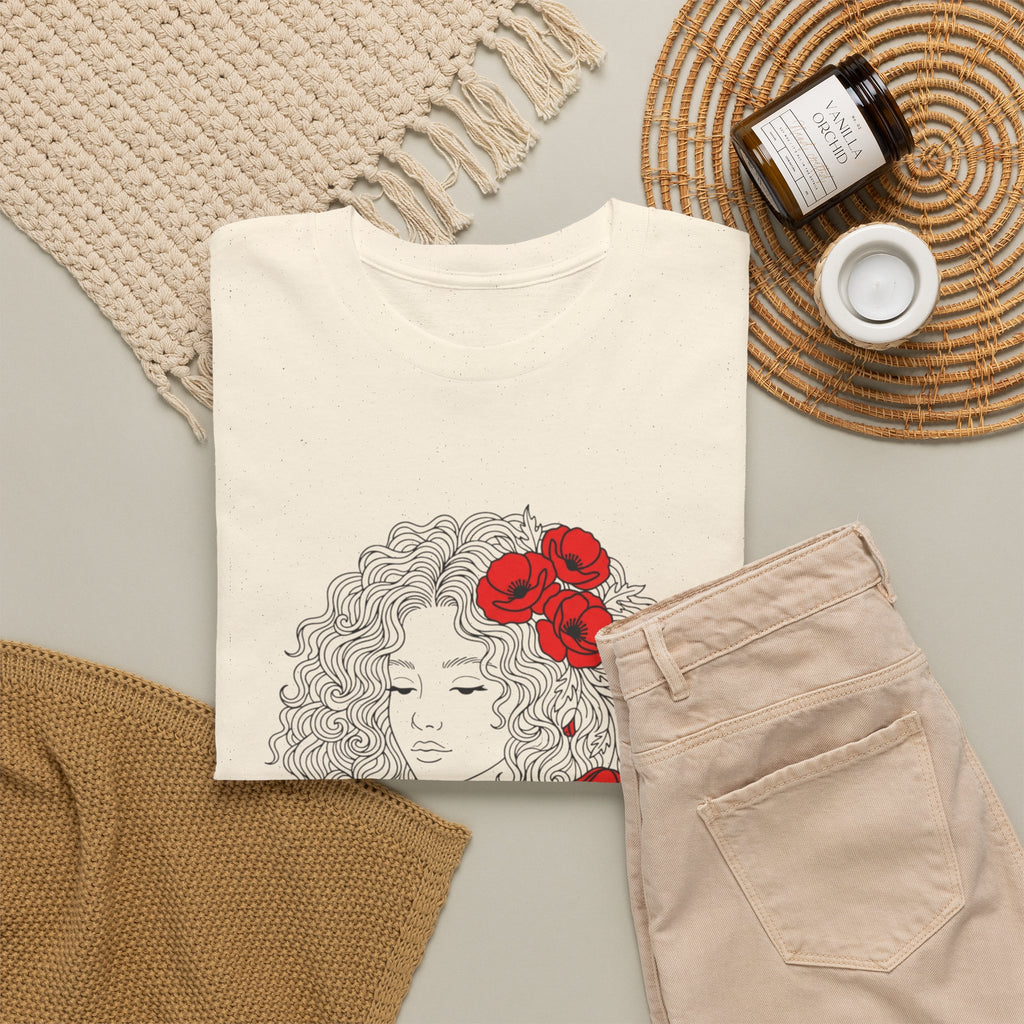 Floral Hair Portrait Tee — Poppy Girl Graphic T-Shirt