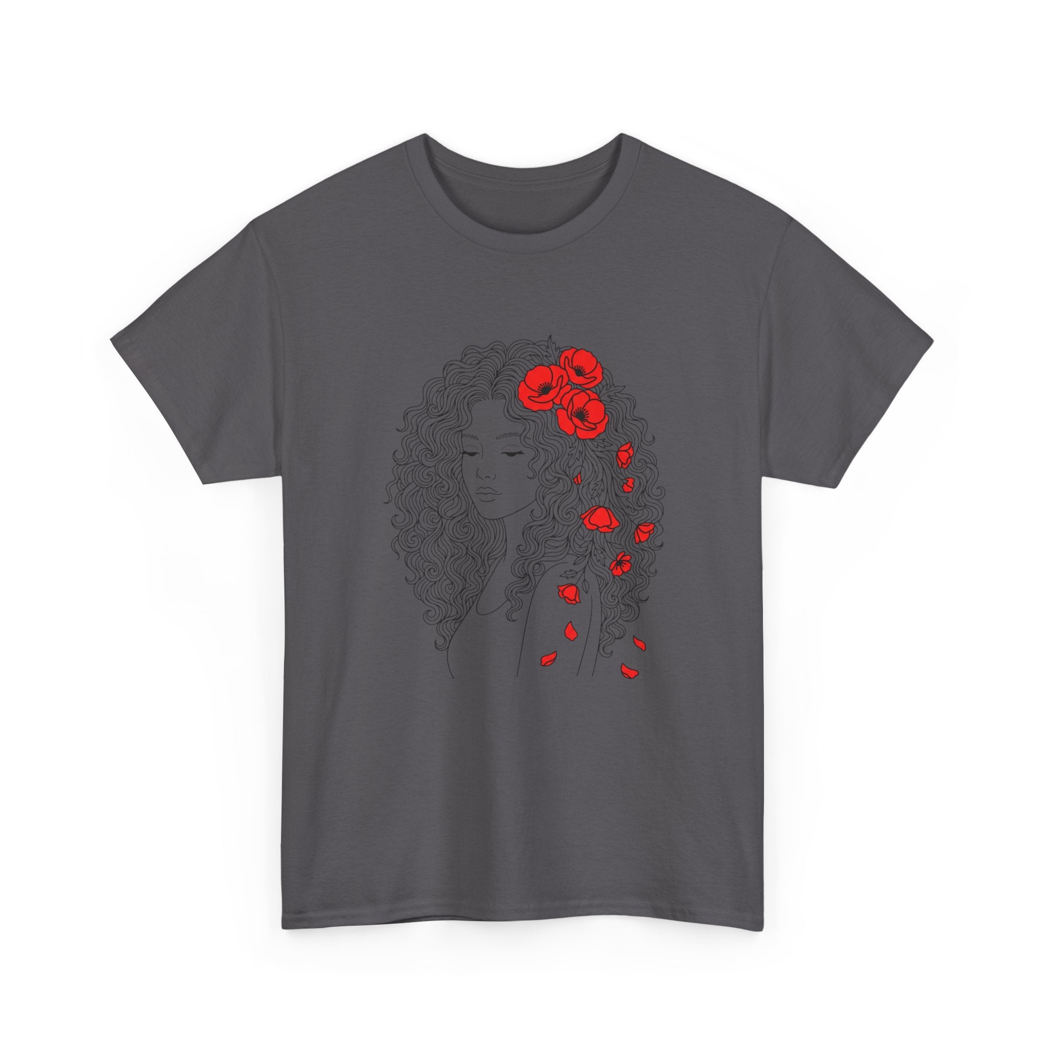 Floral Hair Portrait Tee — Poppy Girl Graphic T-Shirt