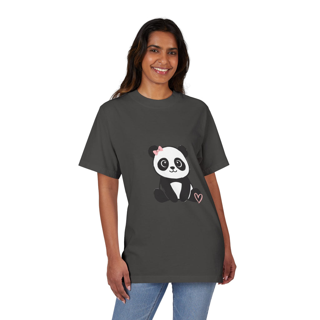 Cute Panda Heart T-Shirt — Adorable Floral Bow Panda Graphic Tee