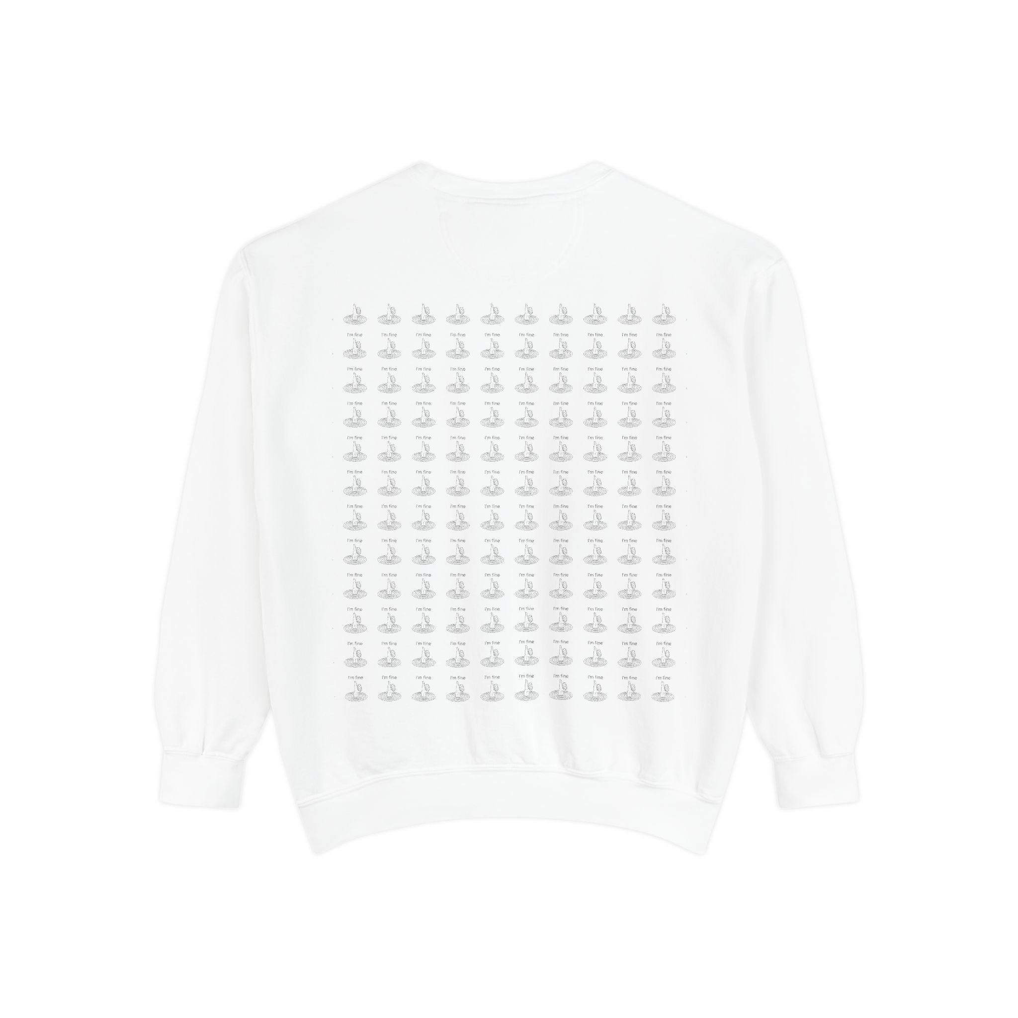 "I'm Fine" Thumbs-Up Sweatshirt — Funny Sarcastic Graphic Crewneck