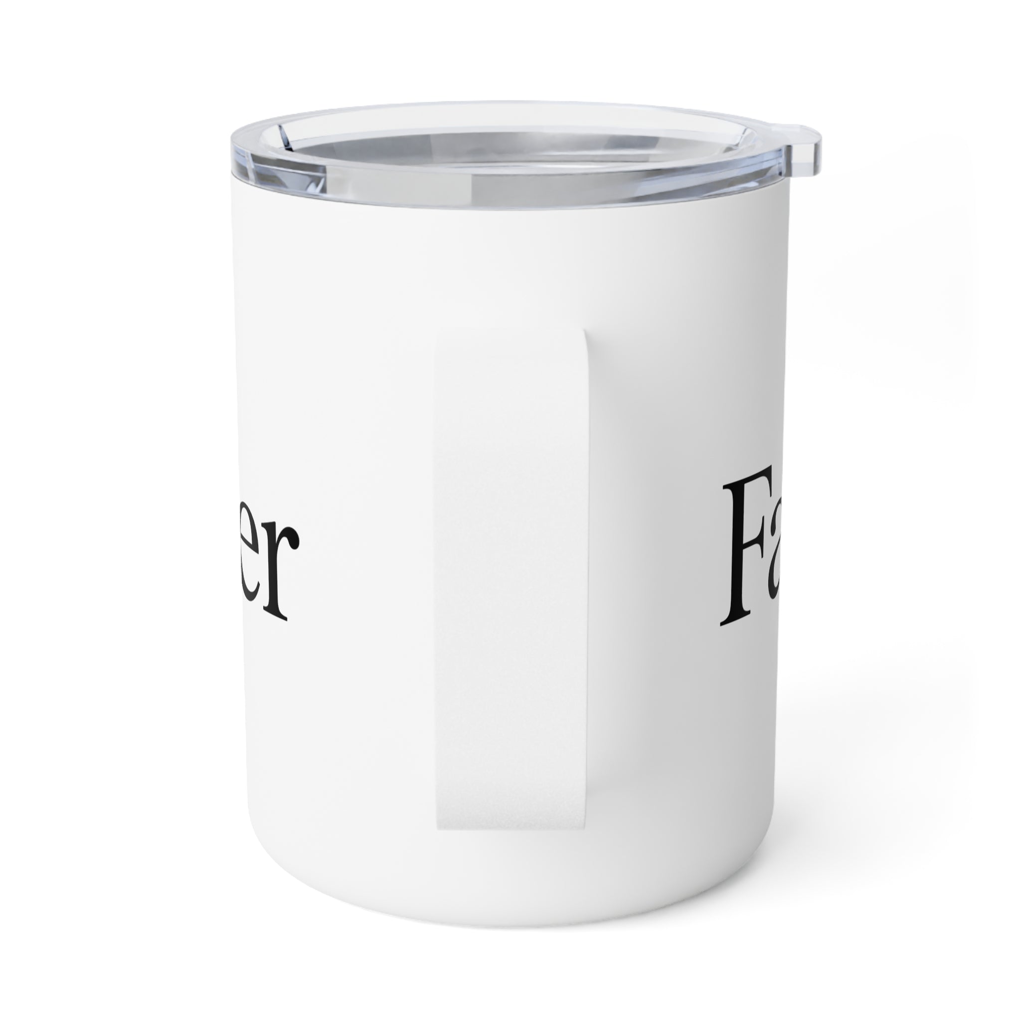 Father Insulated Coffee Mug 10oz — Classic Black Text Travel Tumbler
