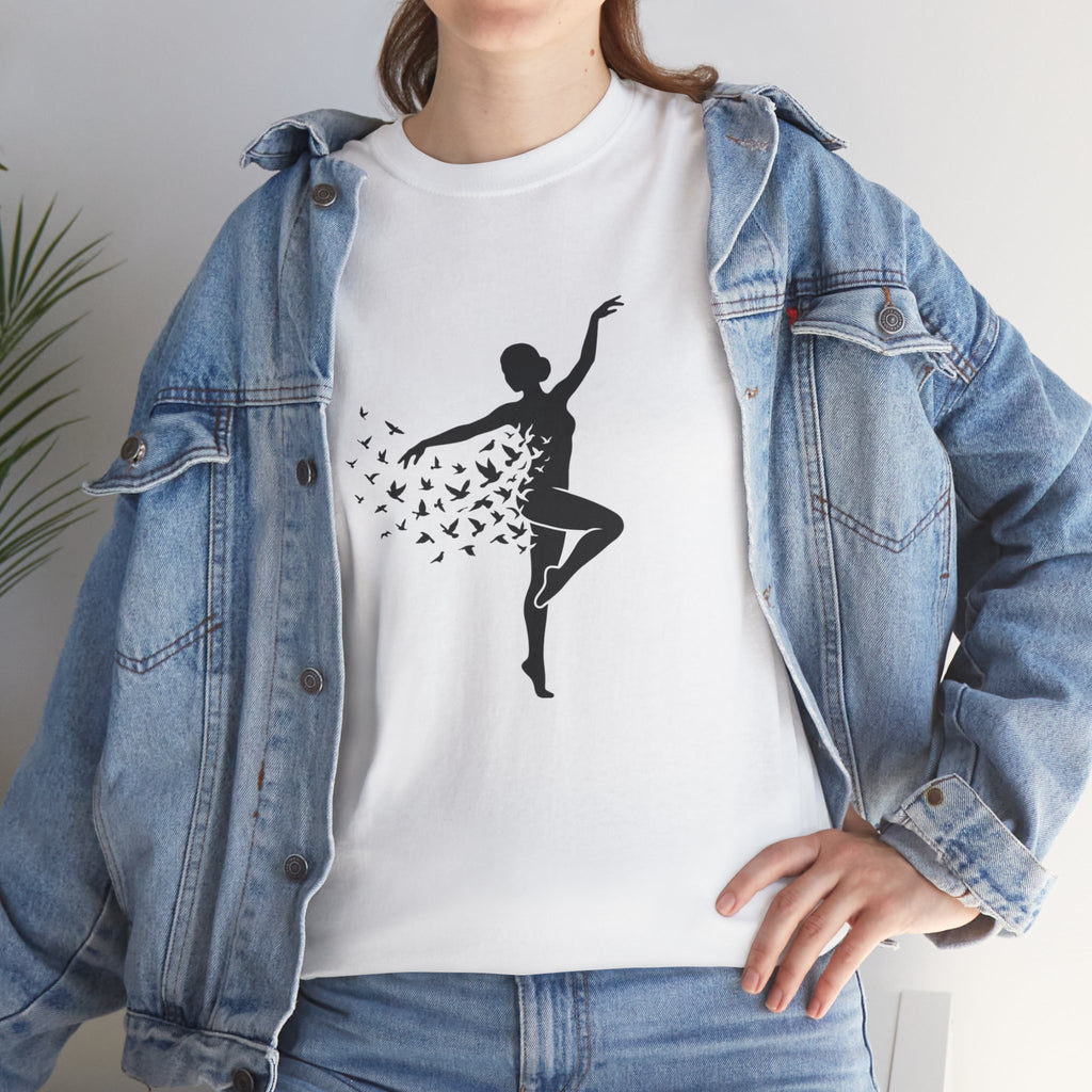 Ballerina Silhouette Tee — Dancer with Butterfly Motif