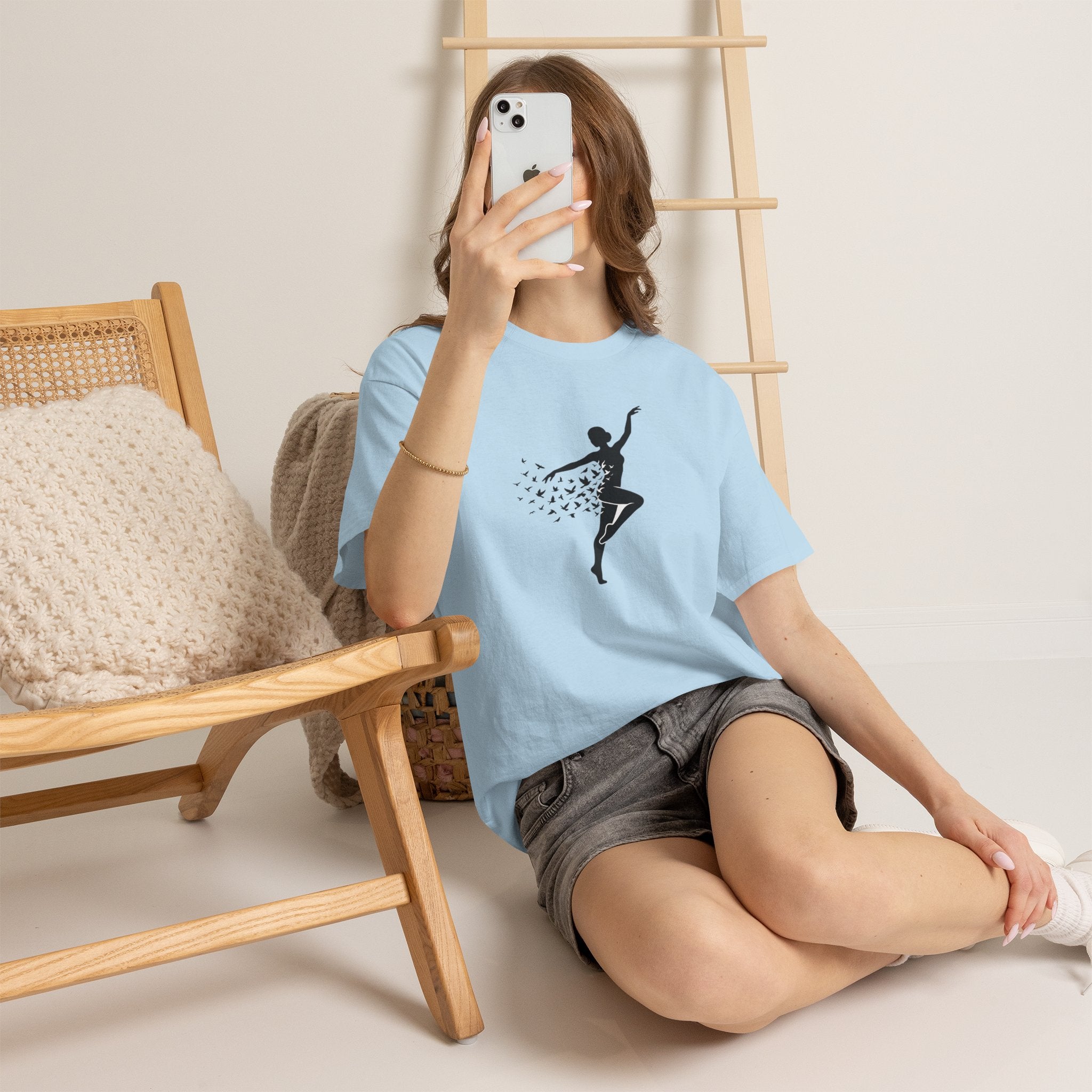 Ballerina Silhouette Tee — Dancer with Butterfly Motif
