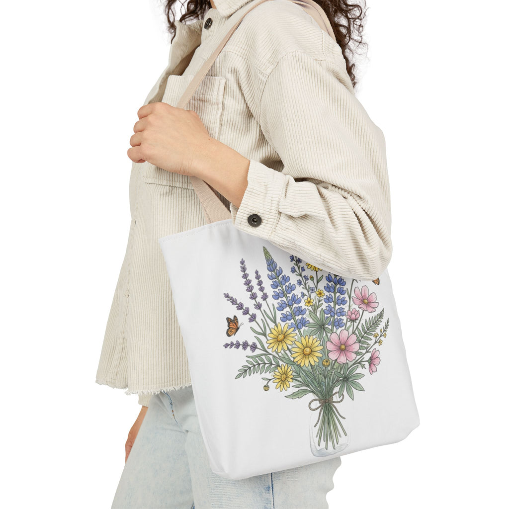 Floral Bouquet Canvas Tote