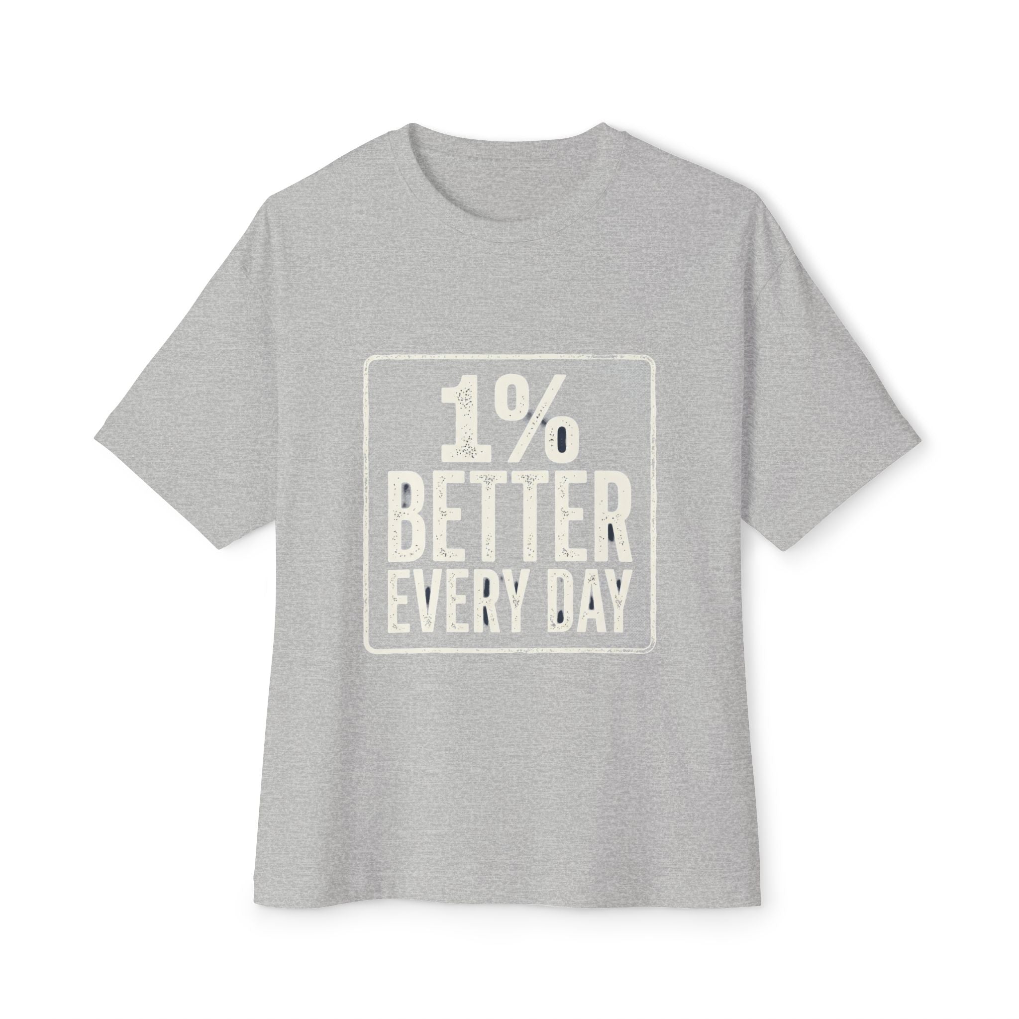 Unisex Boxy T-Shirt – "1% Better Every Day" Cotton Tee