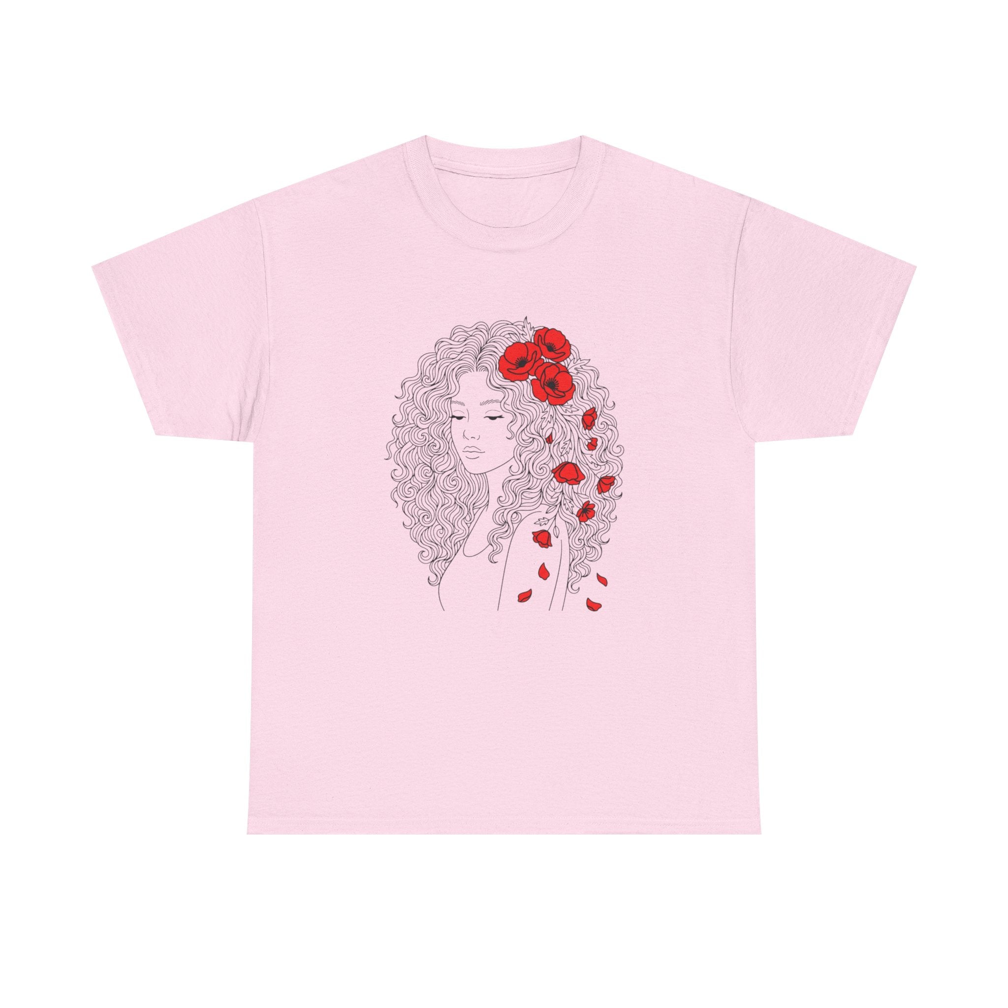 Floral Hair Portrait Tee — Poppy Girl Graphic T-Shirt