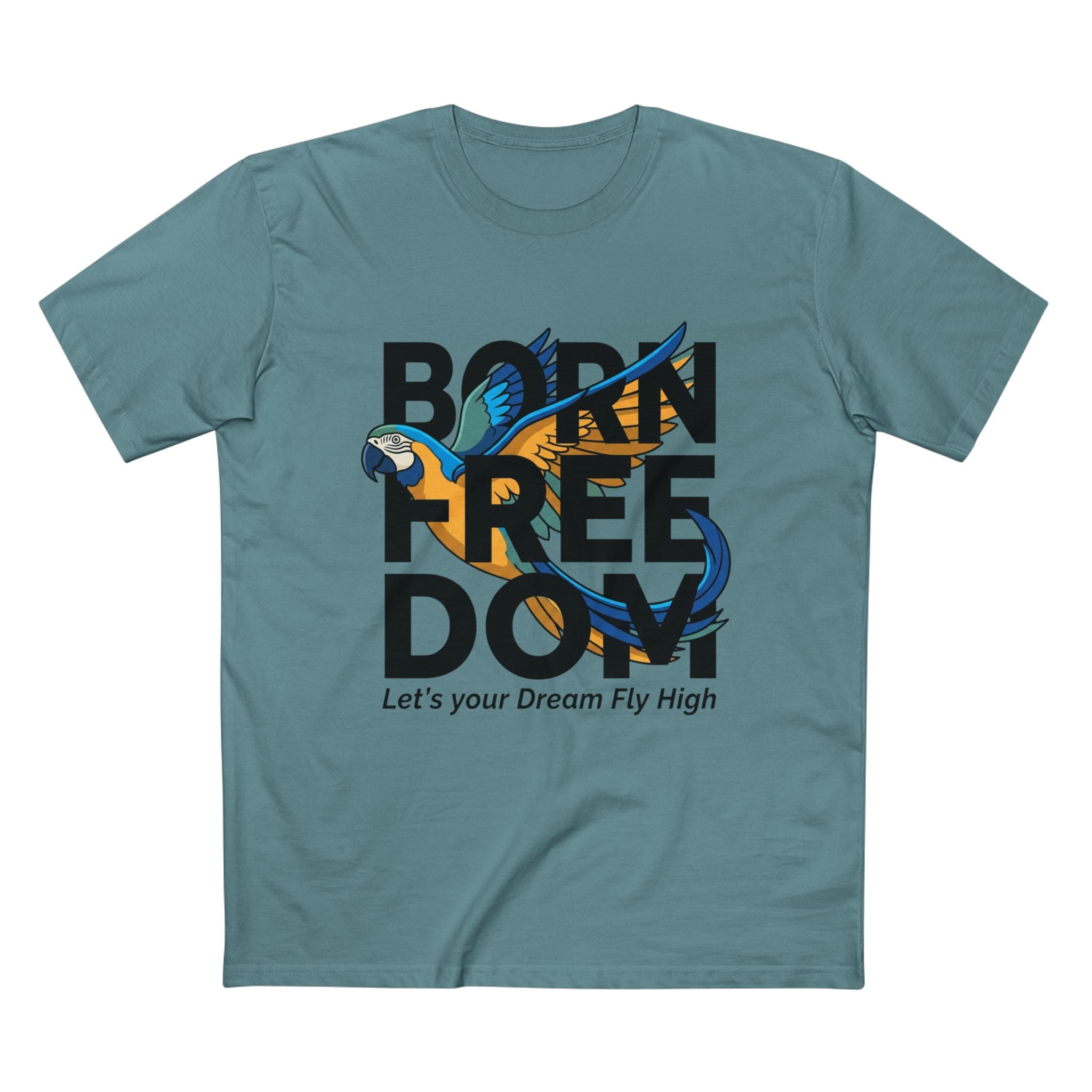 Let's Your Dream Fly High" Parrot Graphic T-Shirt
