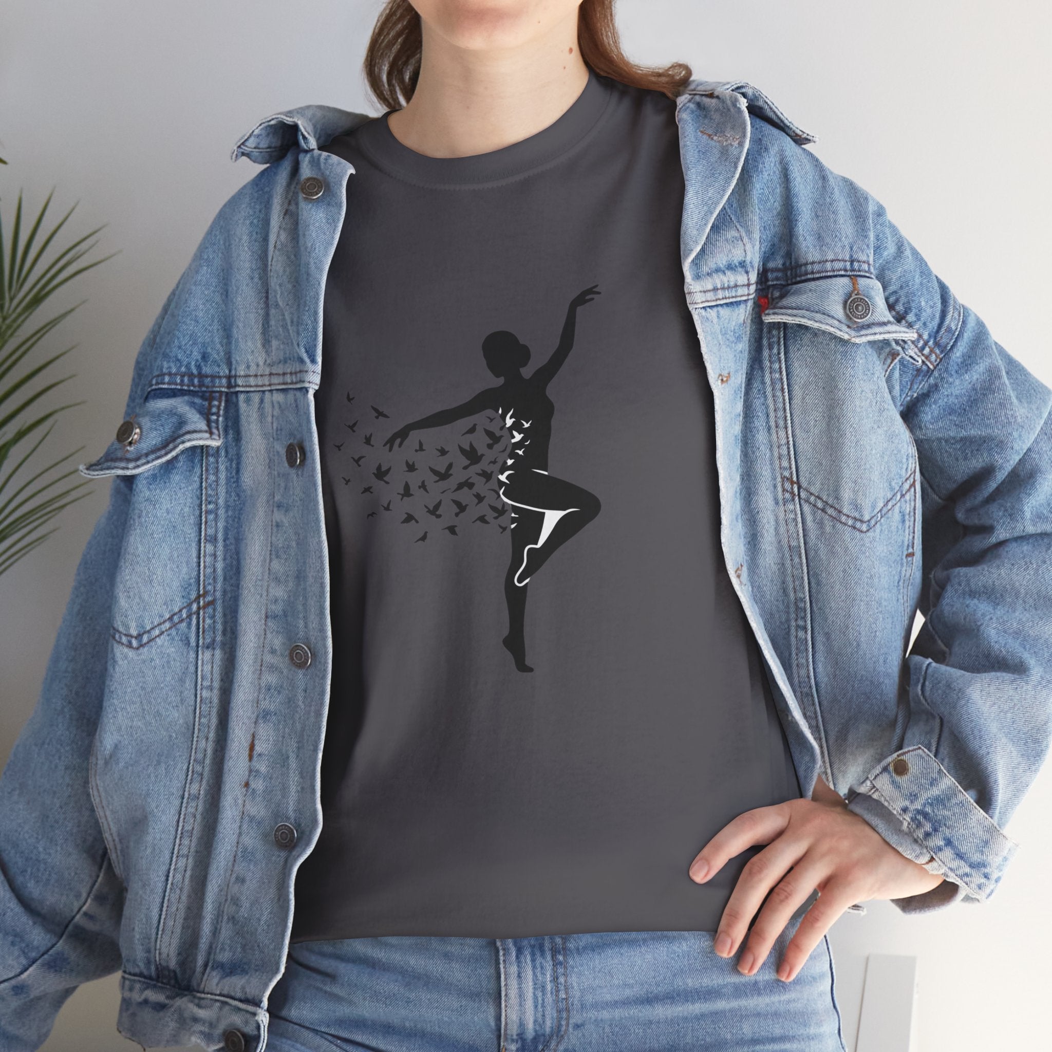 Ballerina Silhouette Tee — Dancer with Butterfly Motif