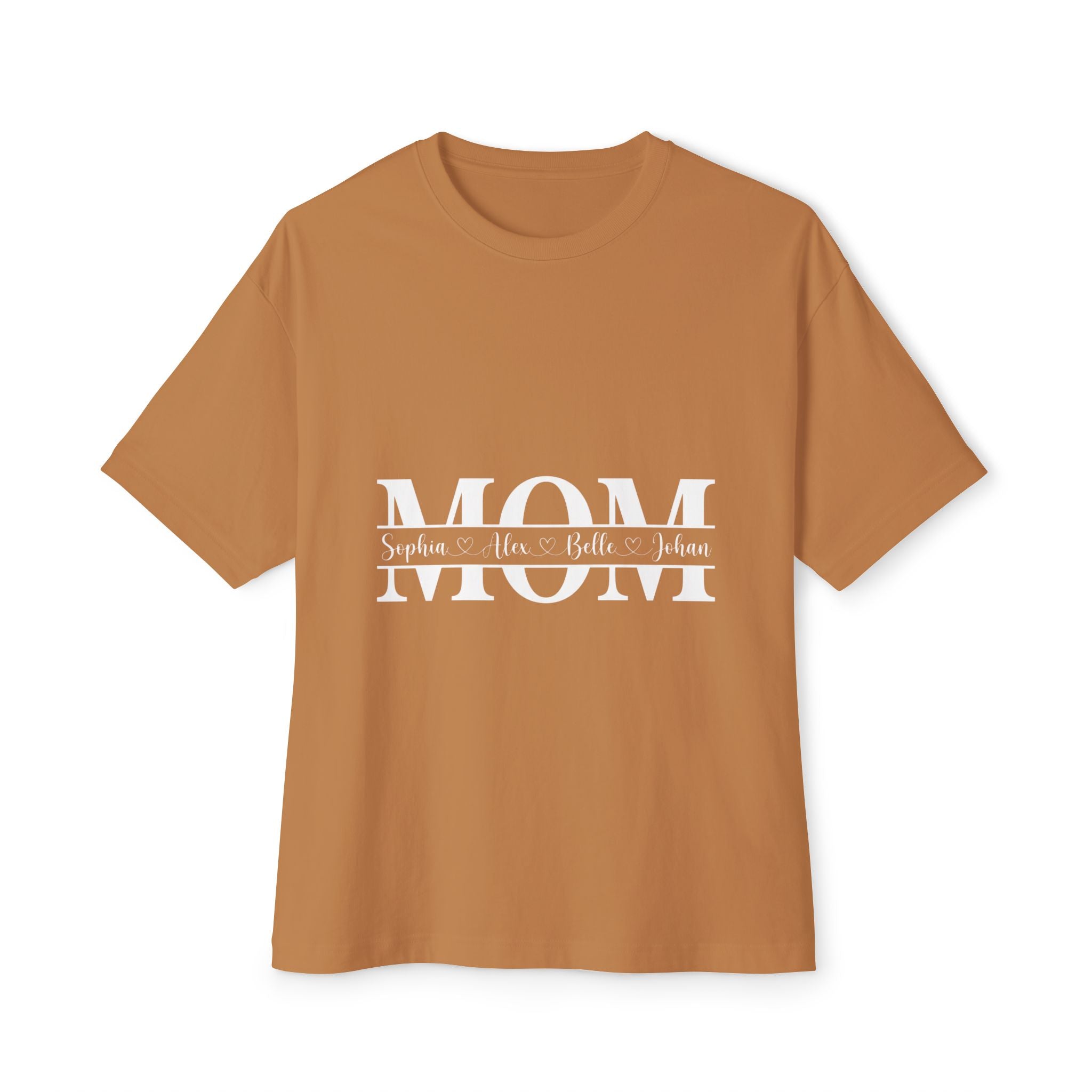 Mom Name Stripe Tee — Personalized Mother’s Day Oversized Shirt