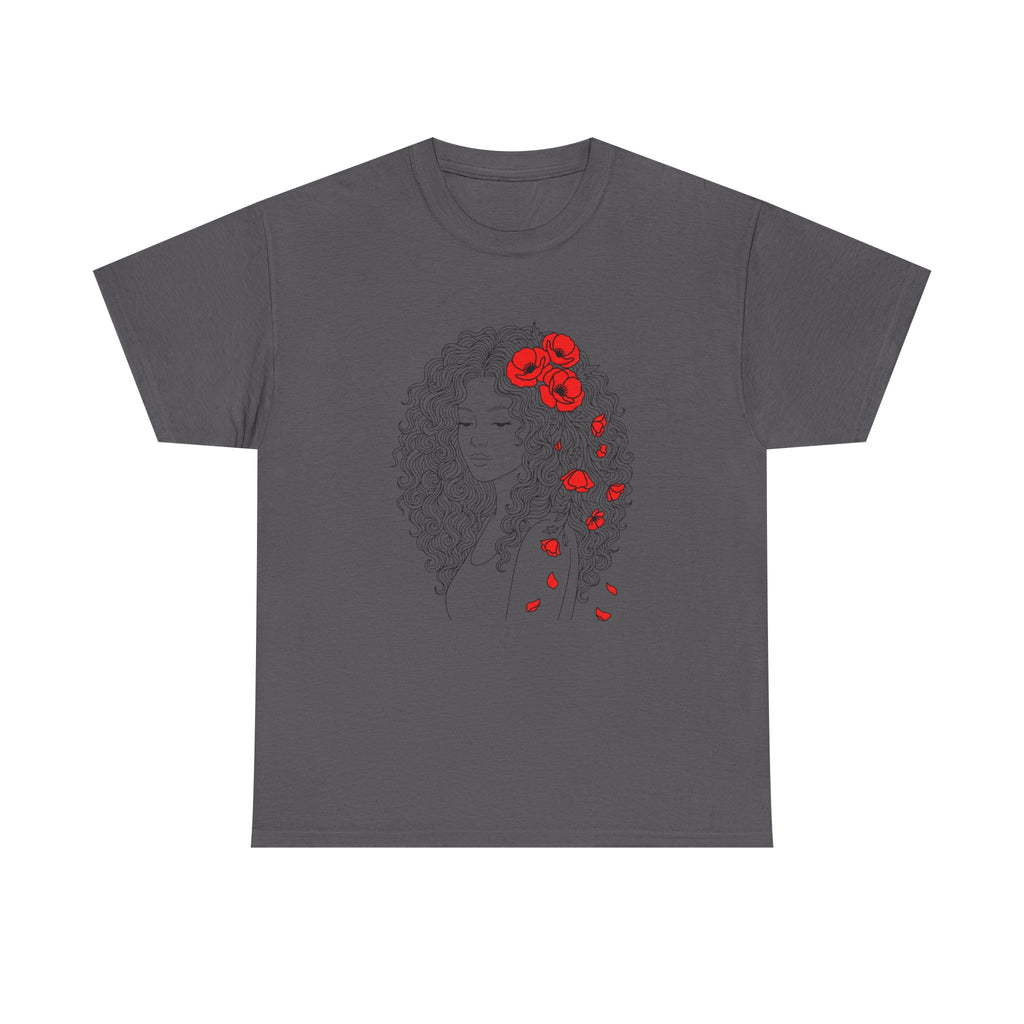 Floral Hair Portrait Tee — Poppy Girl Graphic T-Shirt