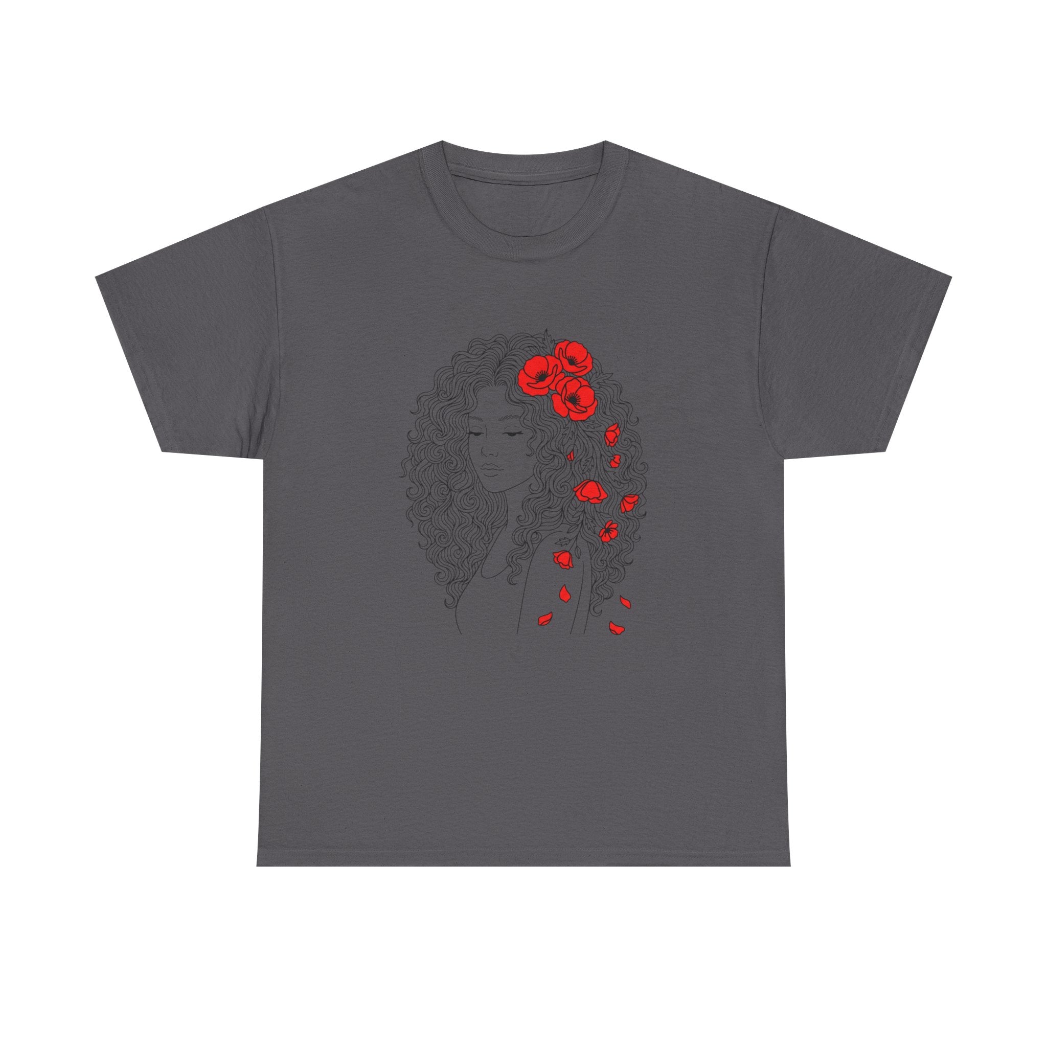 Floral Hair Portrait Tee — Poppy Girl Graphic T-Shirt