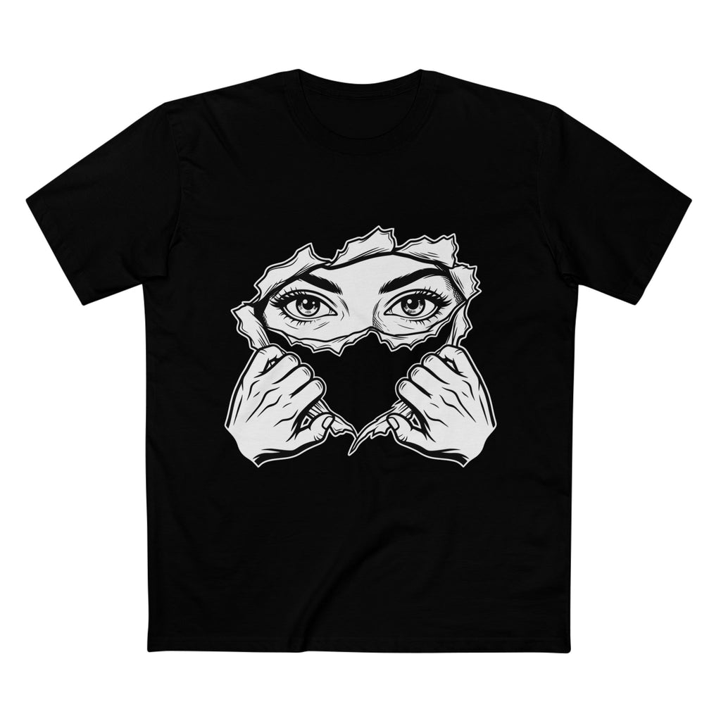 Tee — Peeking Eyes Ripped Paper Graphic Tee