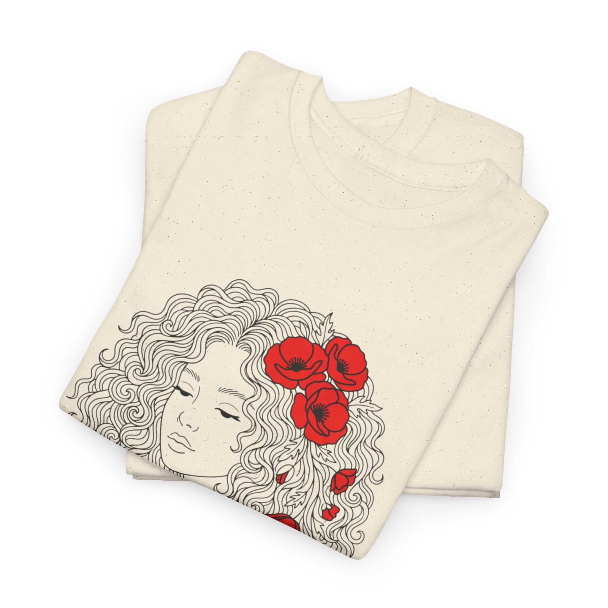Floral Hair Portrait Tee — Poppy Girl Graphic T-Shirt