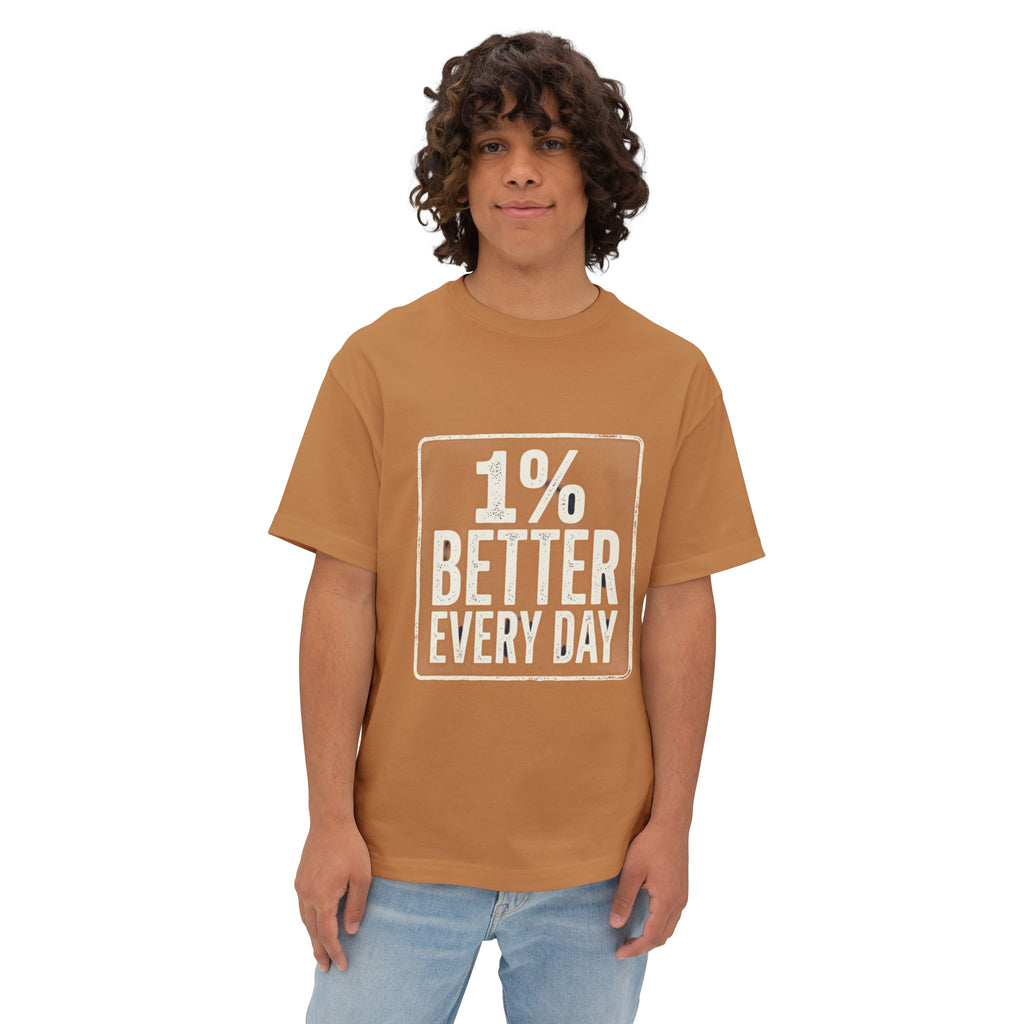 Unisex Boxy T-Shirt – "1% Better Every Day" Cotton Tee