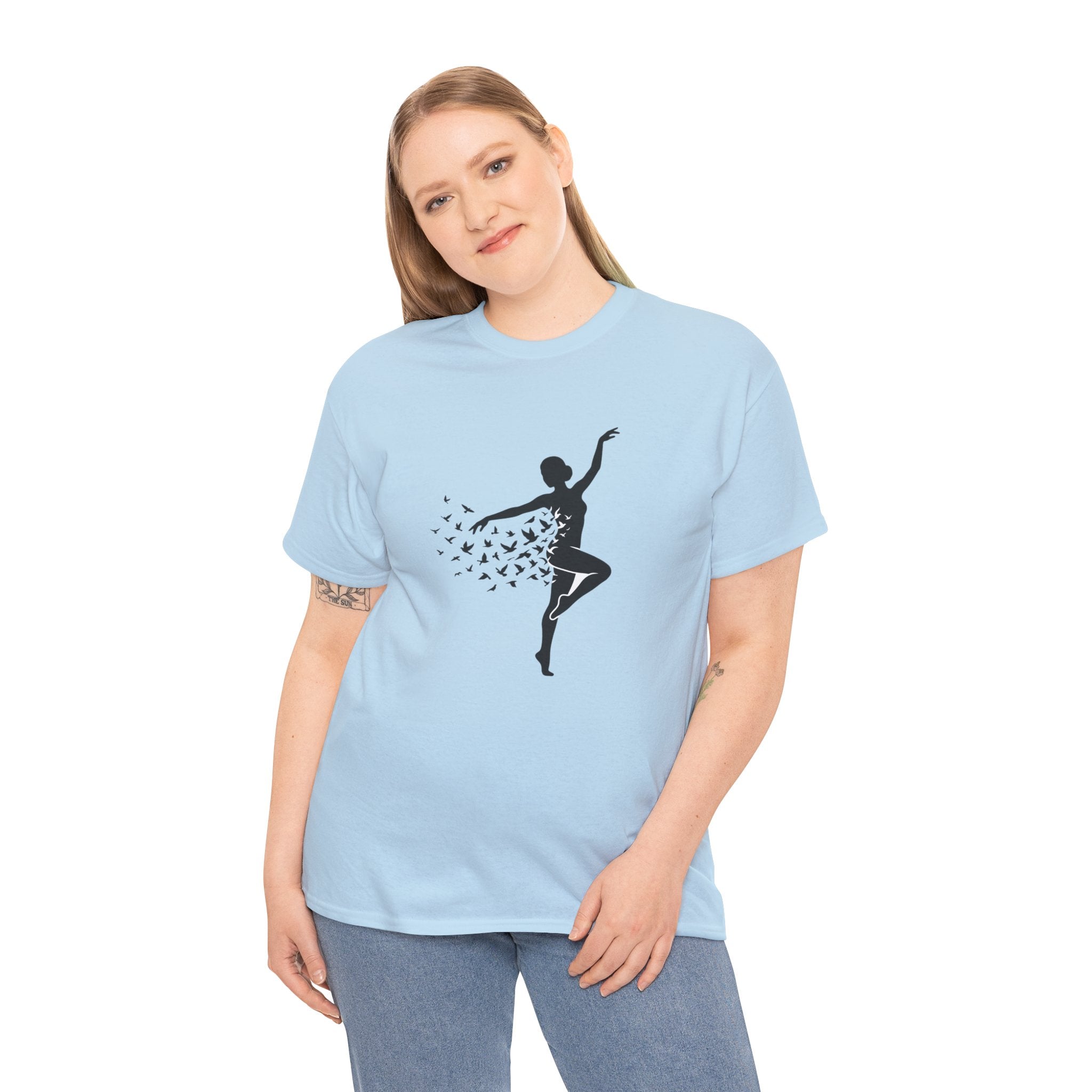 Ballerina Silhouette Tee — Dancer with Butterfly Motif