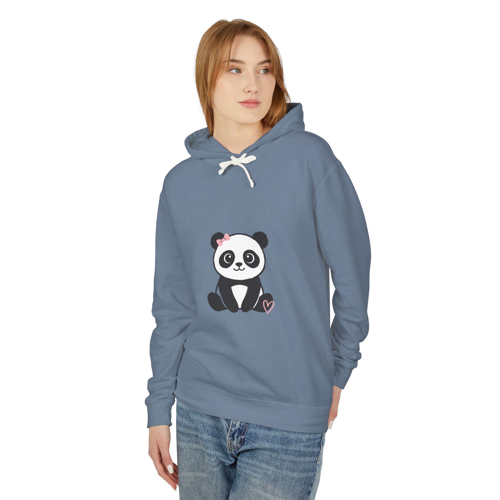 Panda Love Hoodie — Cute Sitting Panda Graphic Lightweight Pullover