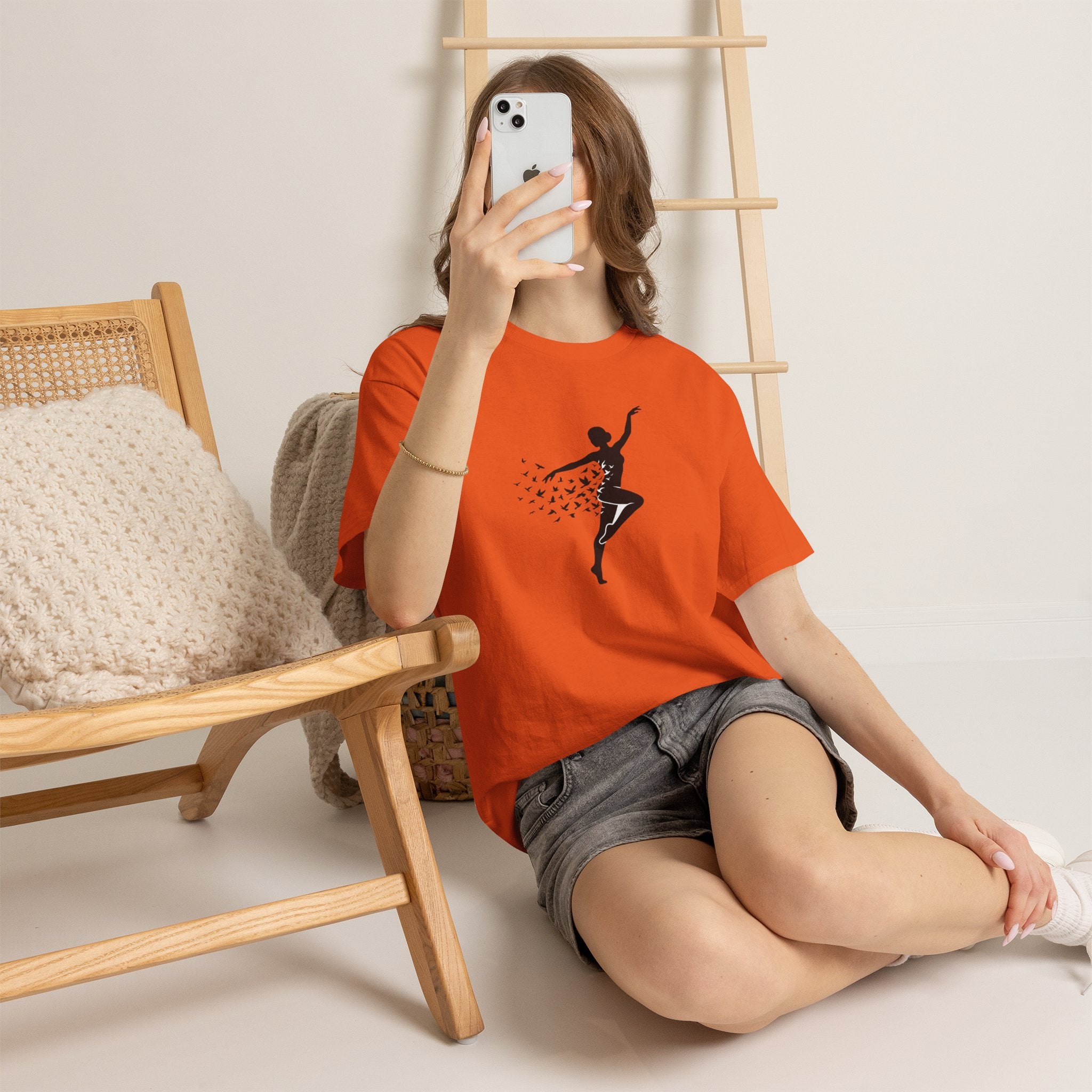 Ballerina Silhouette Tee — Dancer with Butterfly Motif