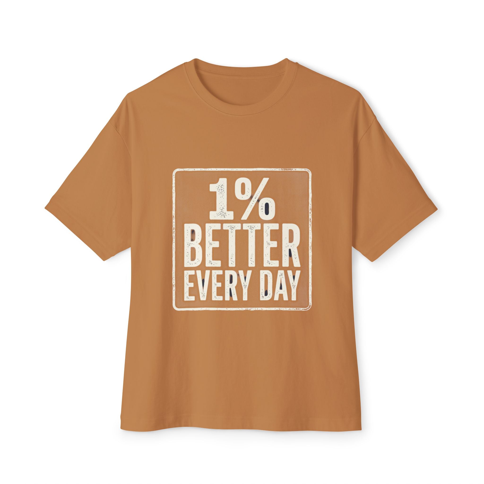 Unisex Boxy T-Shirt – "1% Better Every Day" Cotton Tee