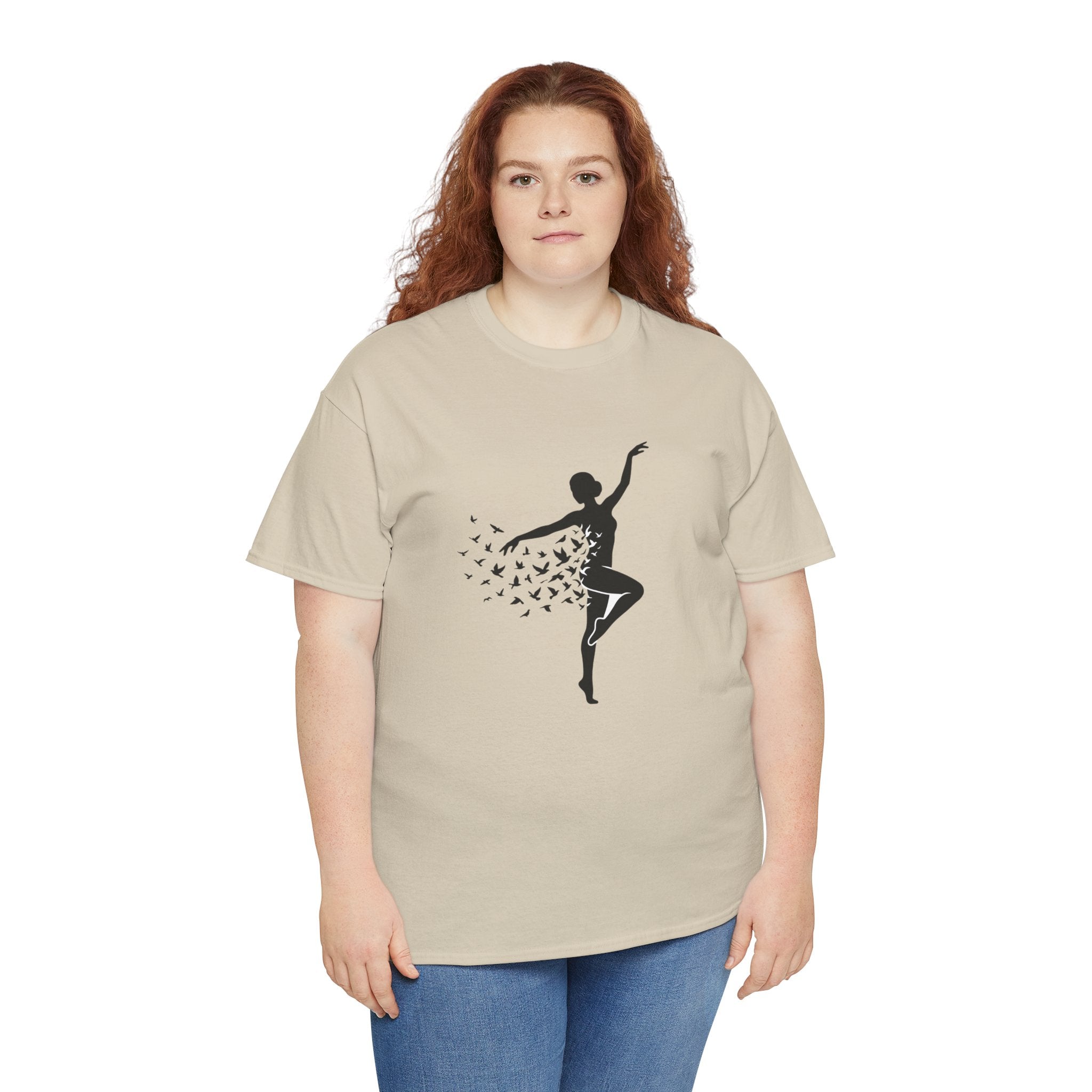 Ballerina Silhouette Tee — Dancer with Butterfly Motif
