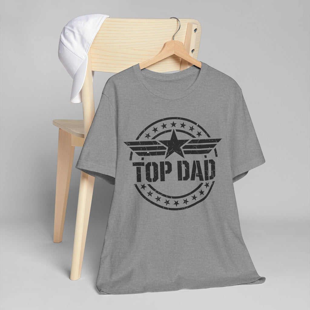 Top Dad Graphic T-Shirt – Father's Day Military Star Design