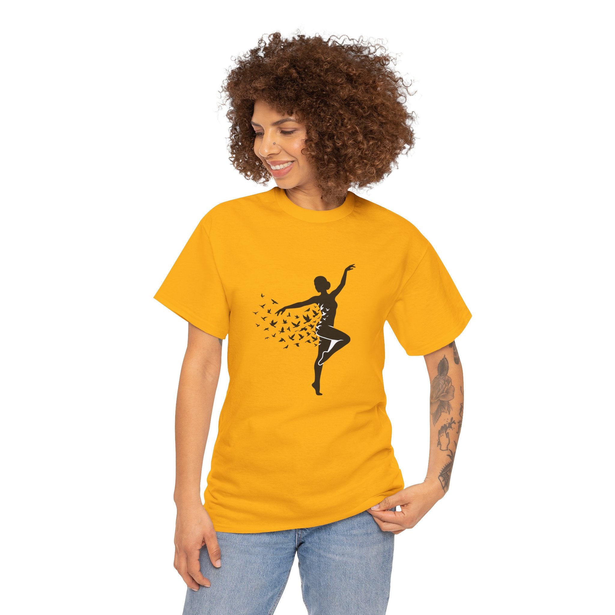 Ballerina Silhouette Tee — Dancer with Butterfly Motif