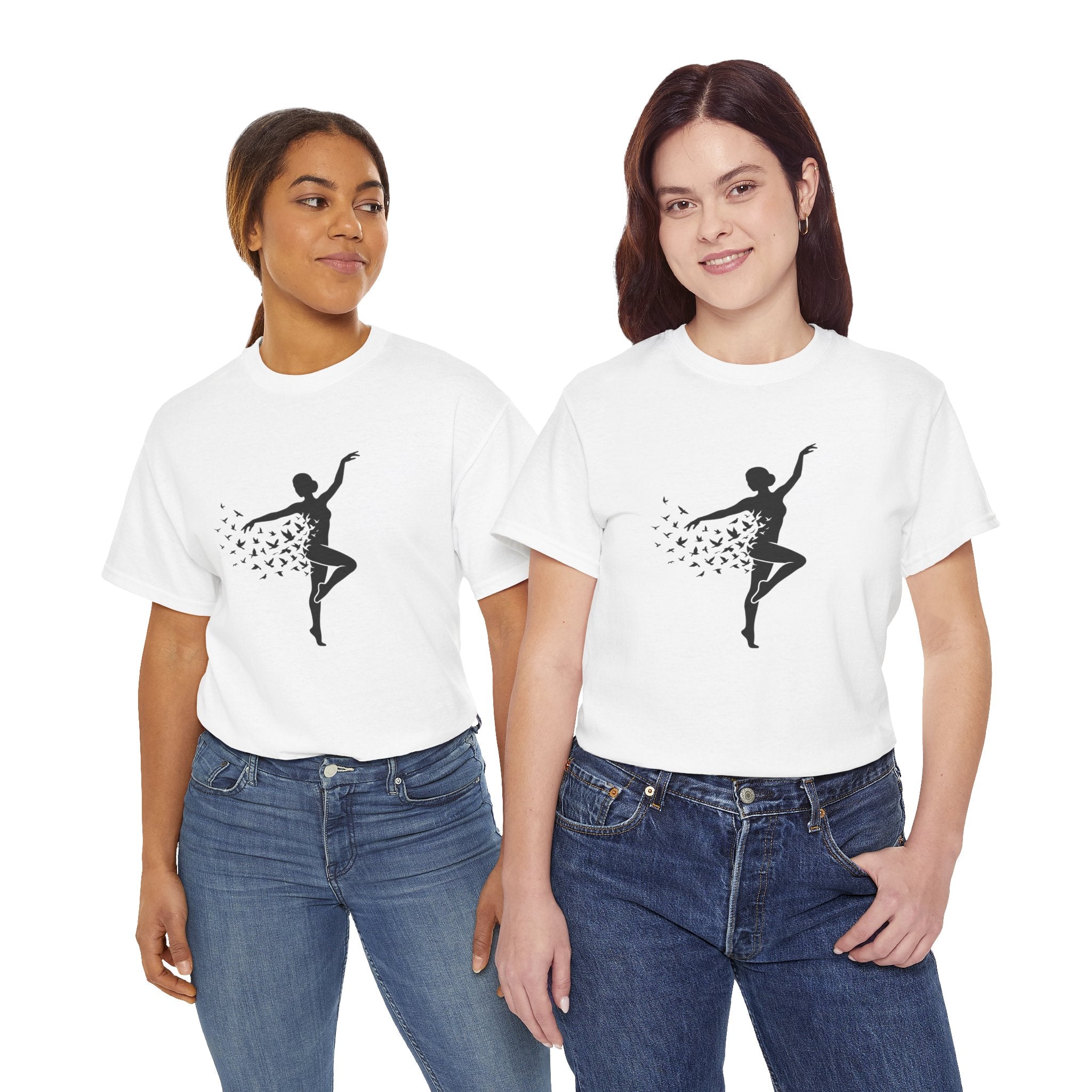 Ballerina Silhouette Tee — Dancer with Butterfly Motif