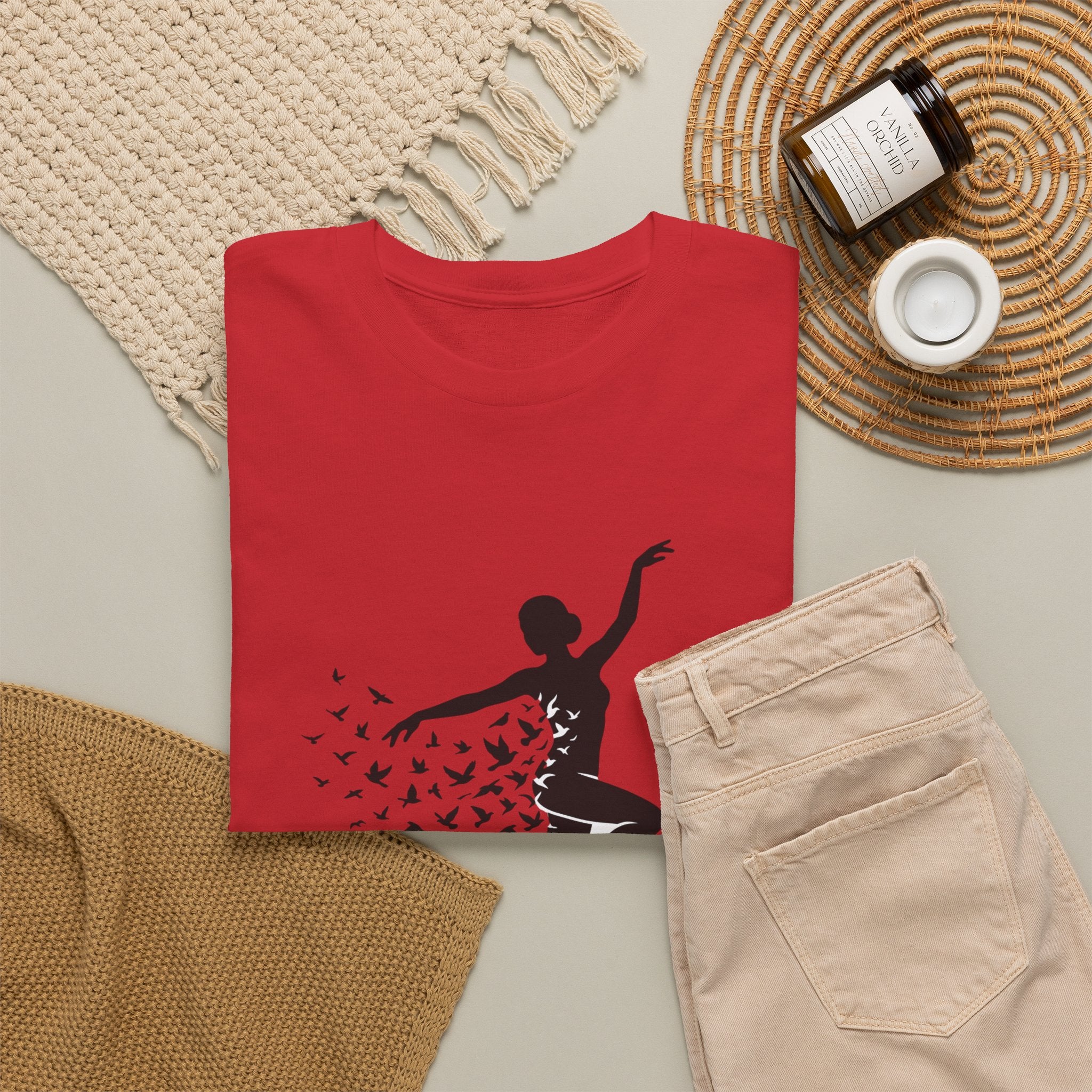 Ballerina Silhouette Tee — Dancer with Butterfly Motif