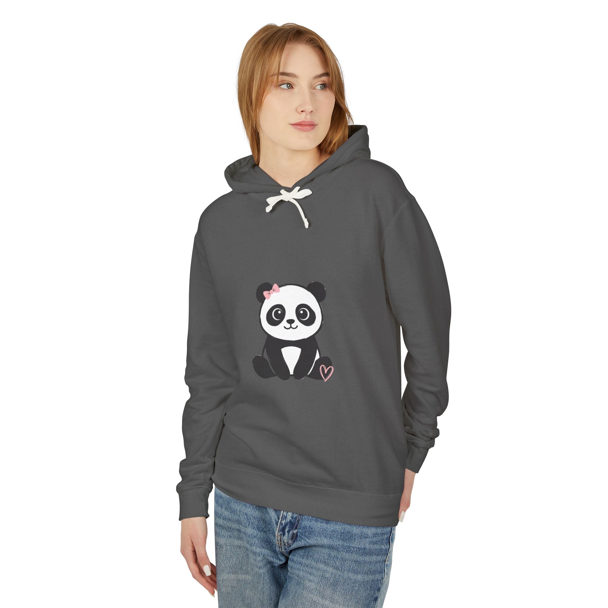 Panda Love Hoodie — Cute Sitting Panda Graphic Lightweight Pullover