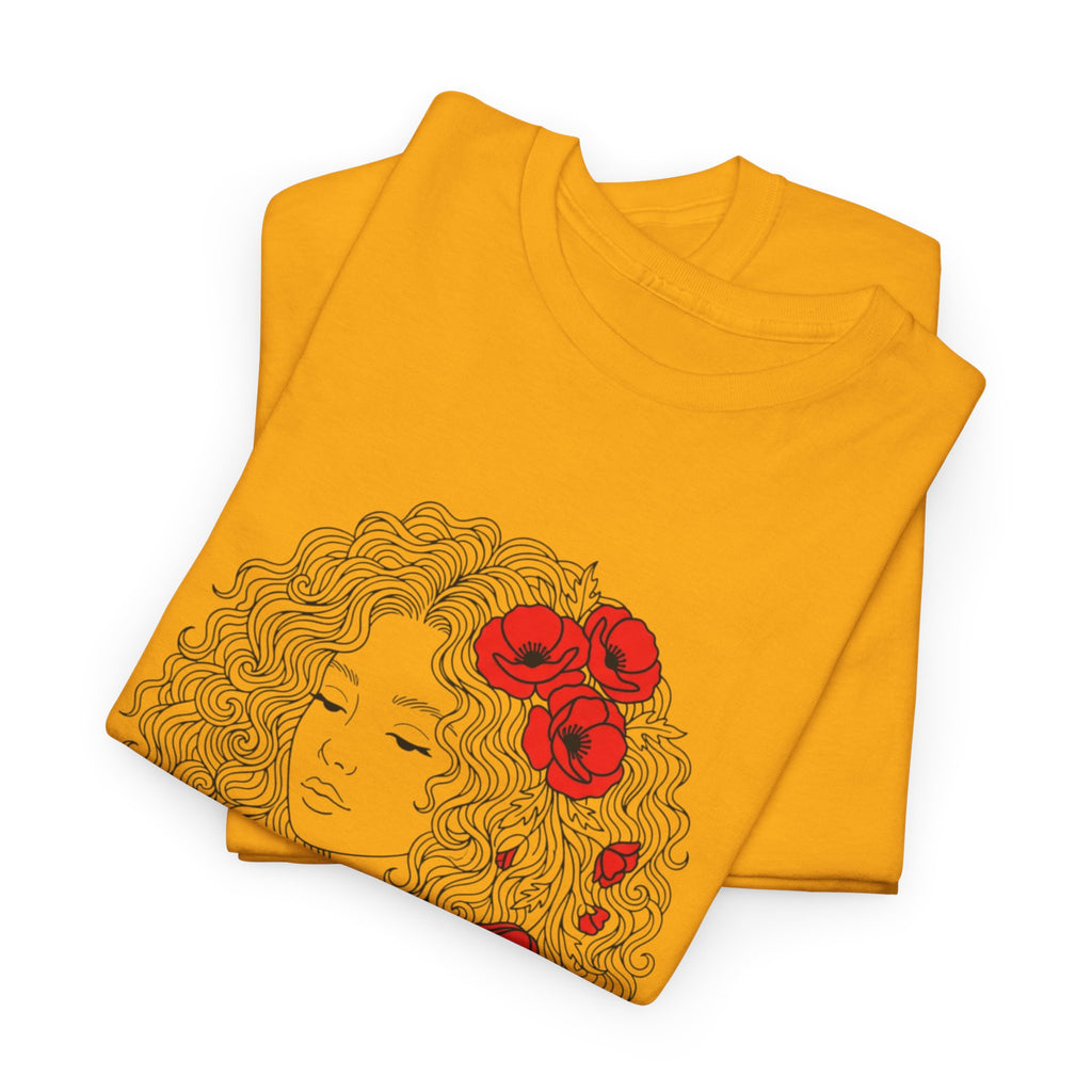 Floral Hair Portrait Tee — Poppy Girl Graphic T-Shirt