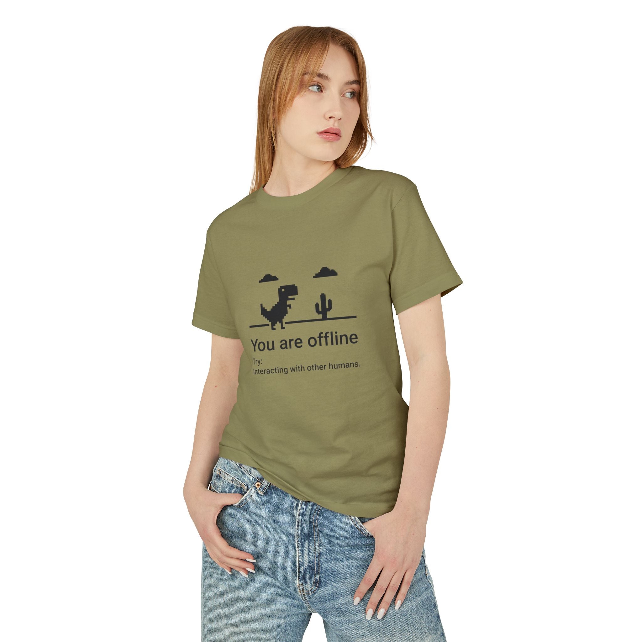 You Are Offline T‑Shirt — Retro Dinosaur Offline Mode Tee