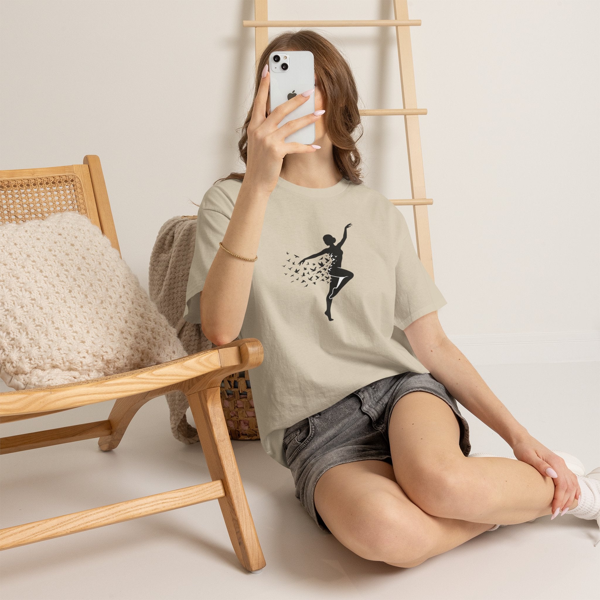 Ballerina Silhouette Tee — Dancer with Butterfly Motif