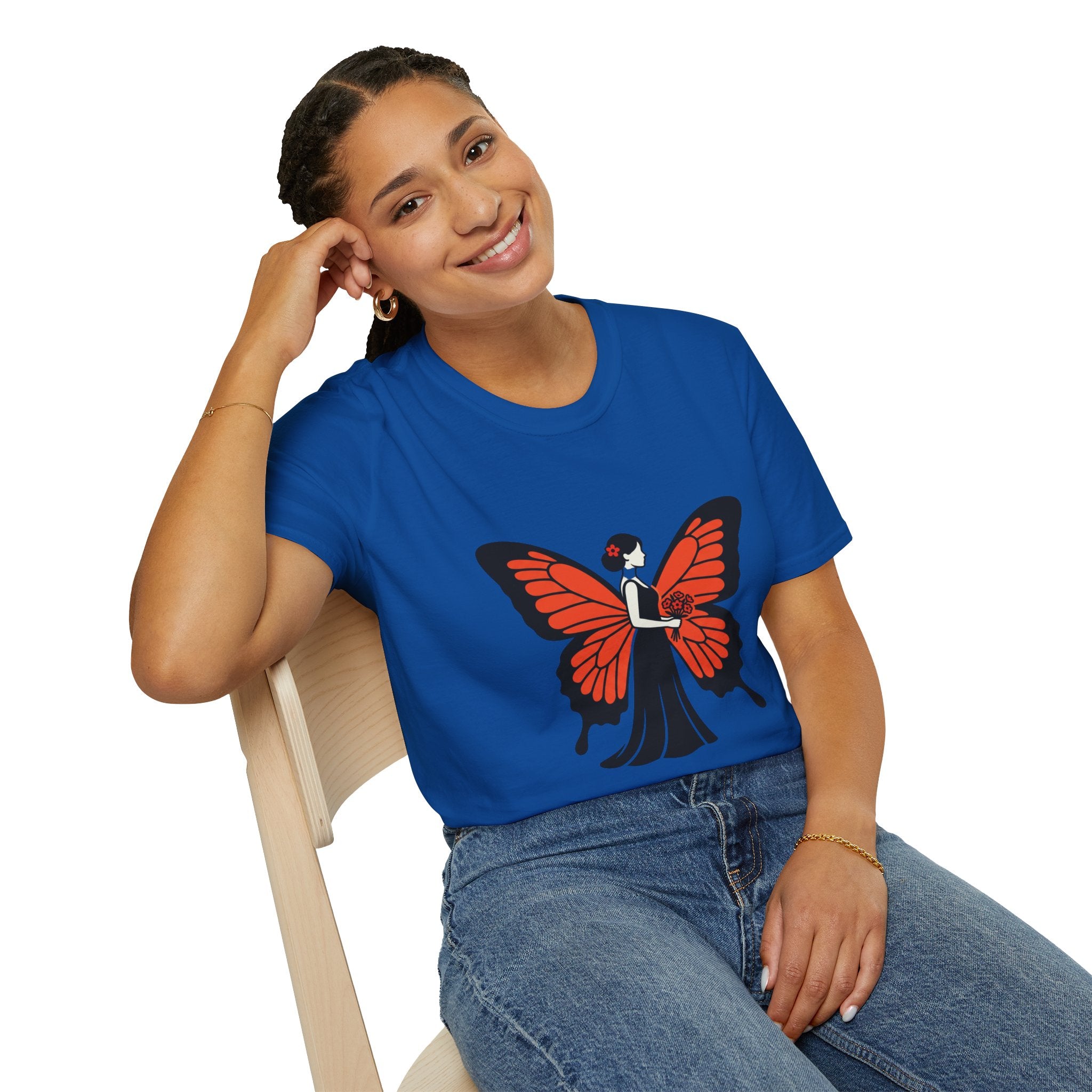 Butterfly Bride T-Shirt — Floral Butterfly Woman Graphic Tee