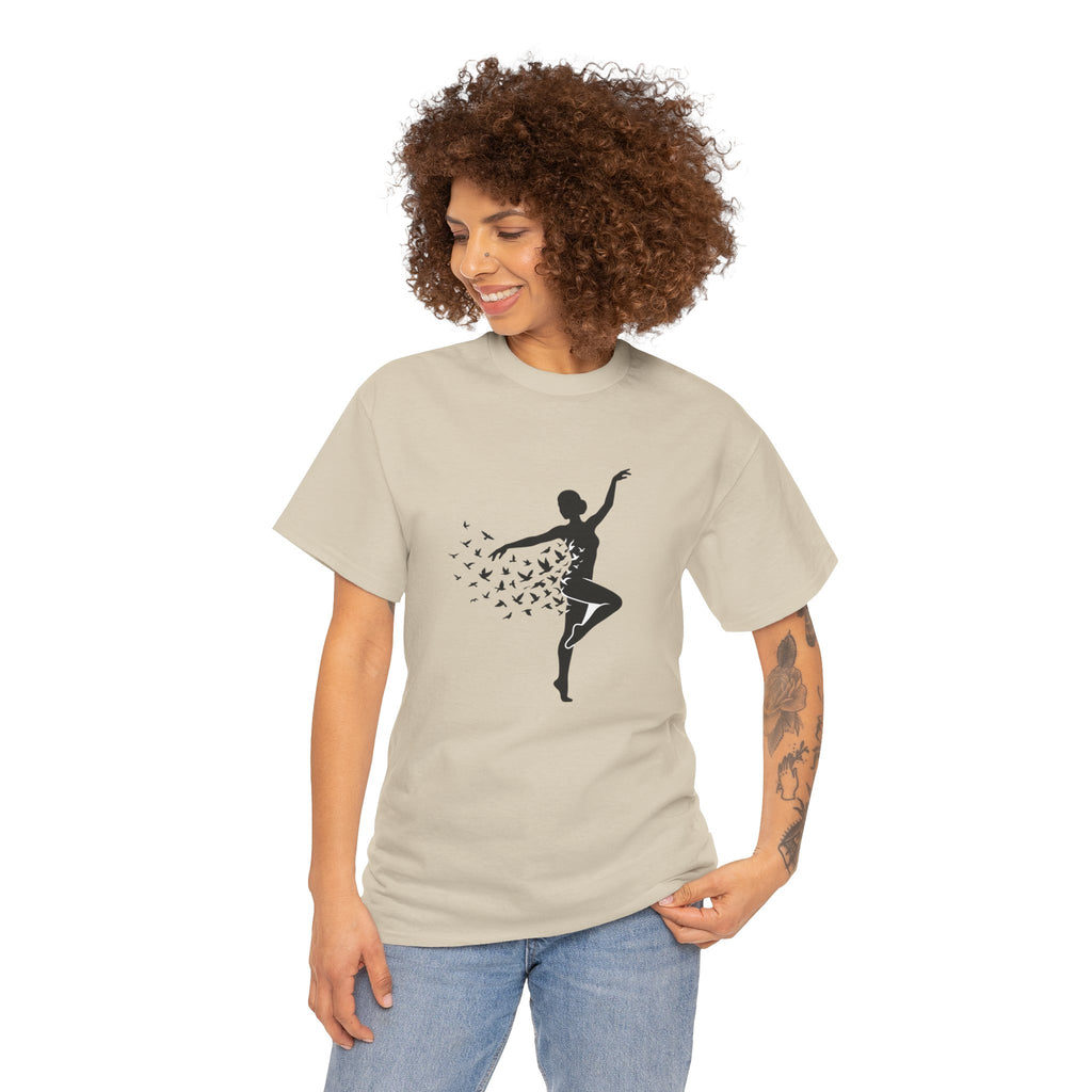 Ballerina Silhouette Tee — Dancer with Butterfly Motif