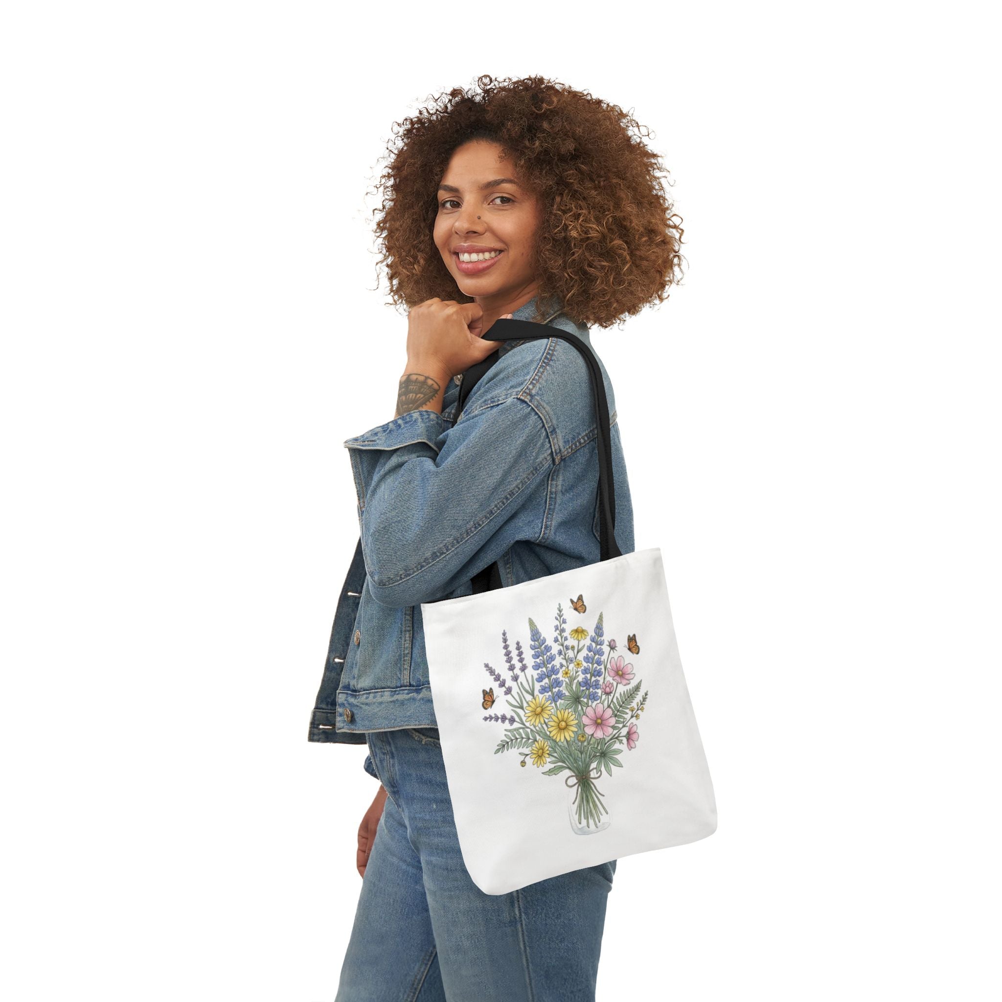 Floral Bouquet Canvas Tote