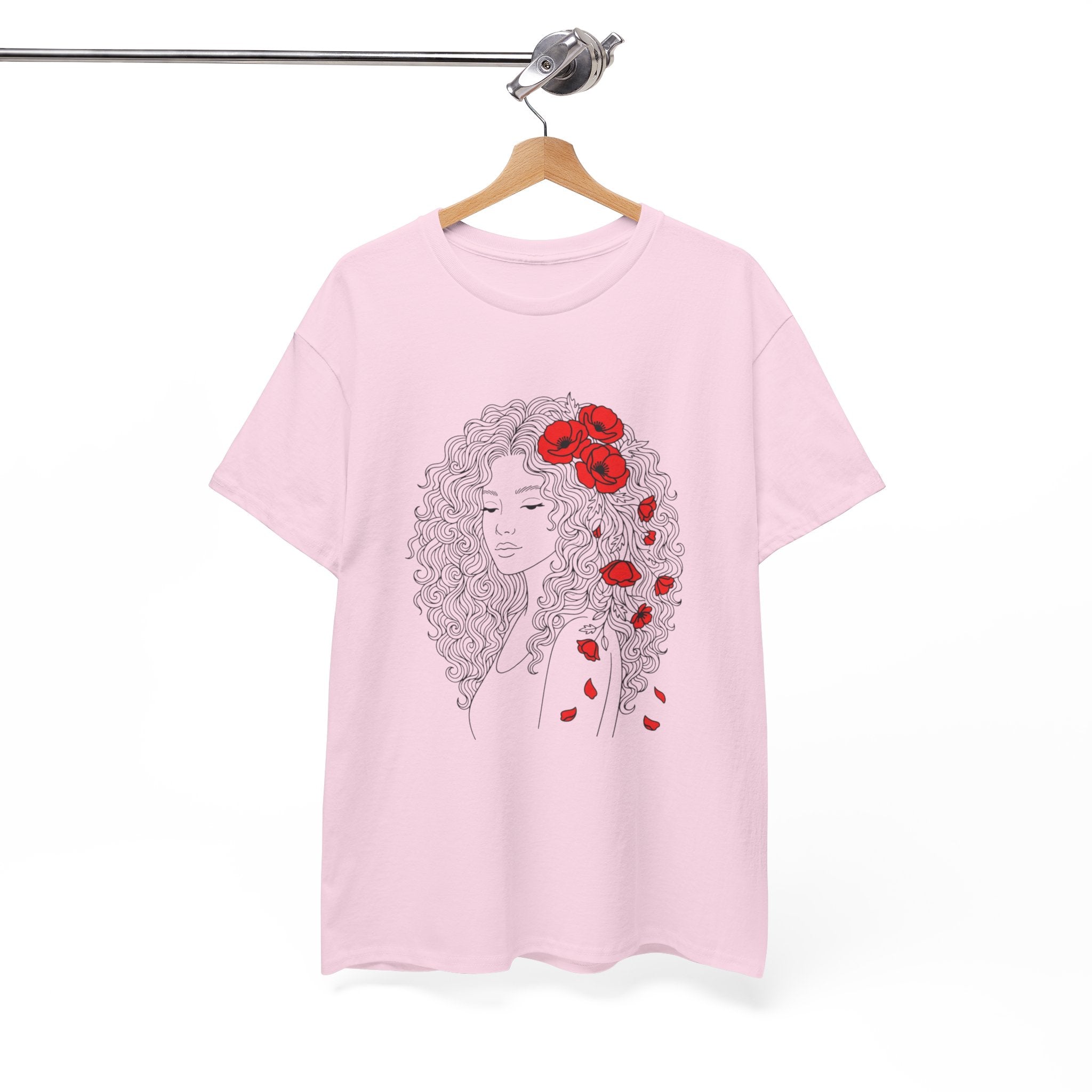 Floral Hair Portrait Tee — Poppy Girl Graphic T-Shirt