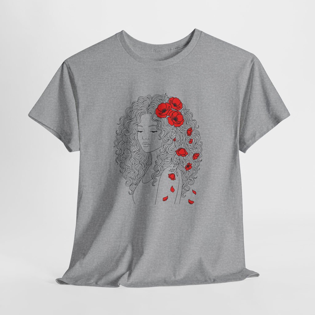 Floral Hair Portrait Tee — Poppy Girl Graphic T-Shirt