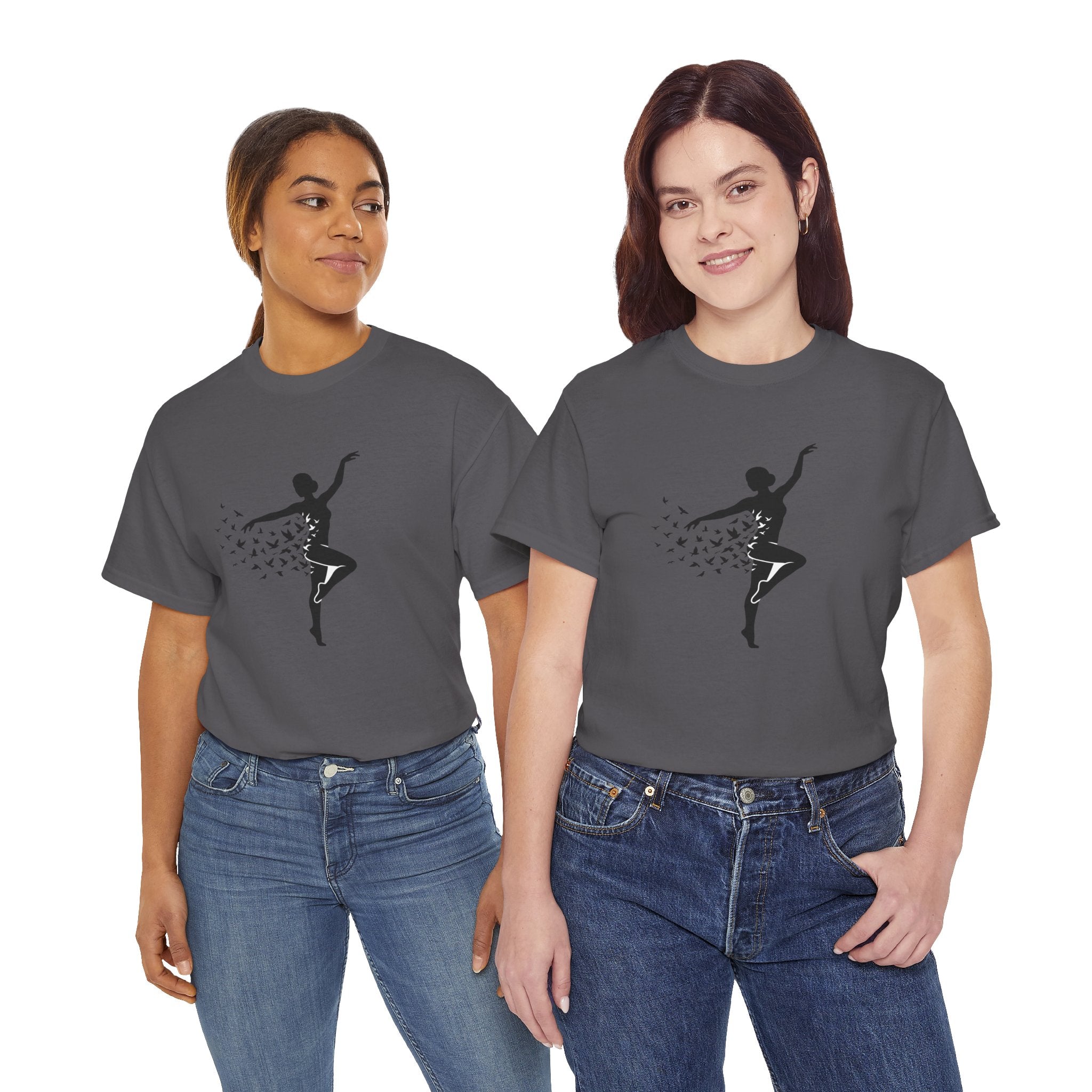 Ballerina Silhouette Tee — Dancer with Butterfly Motif