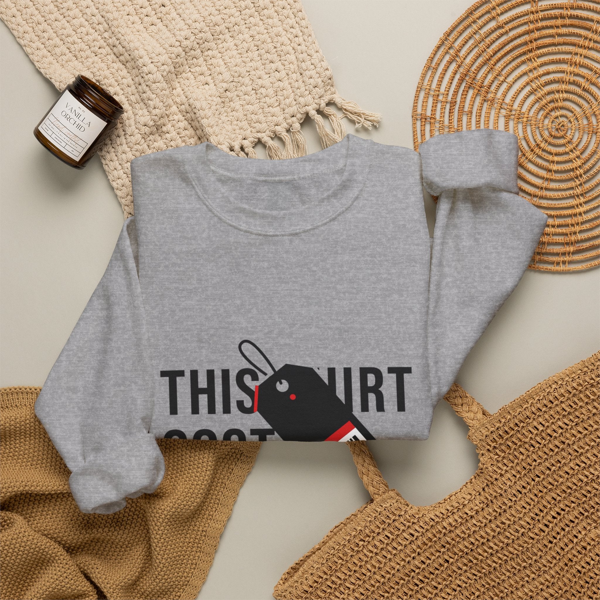 This Shirt Cost 10,000 Sweatshirt | ironic meme flex, streetwear satire