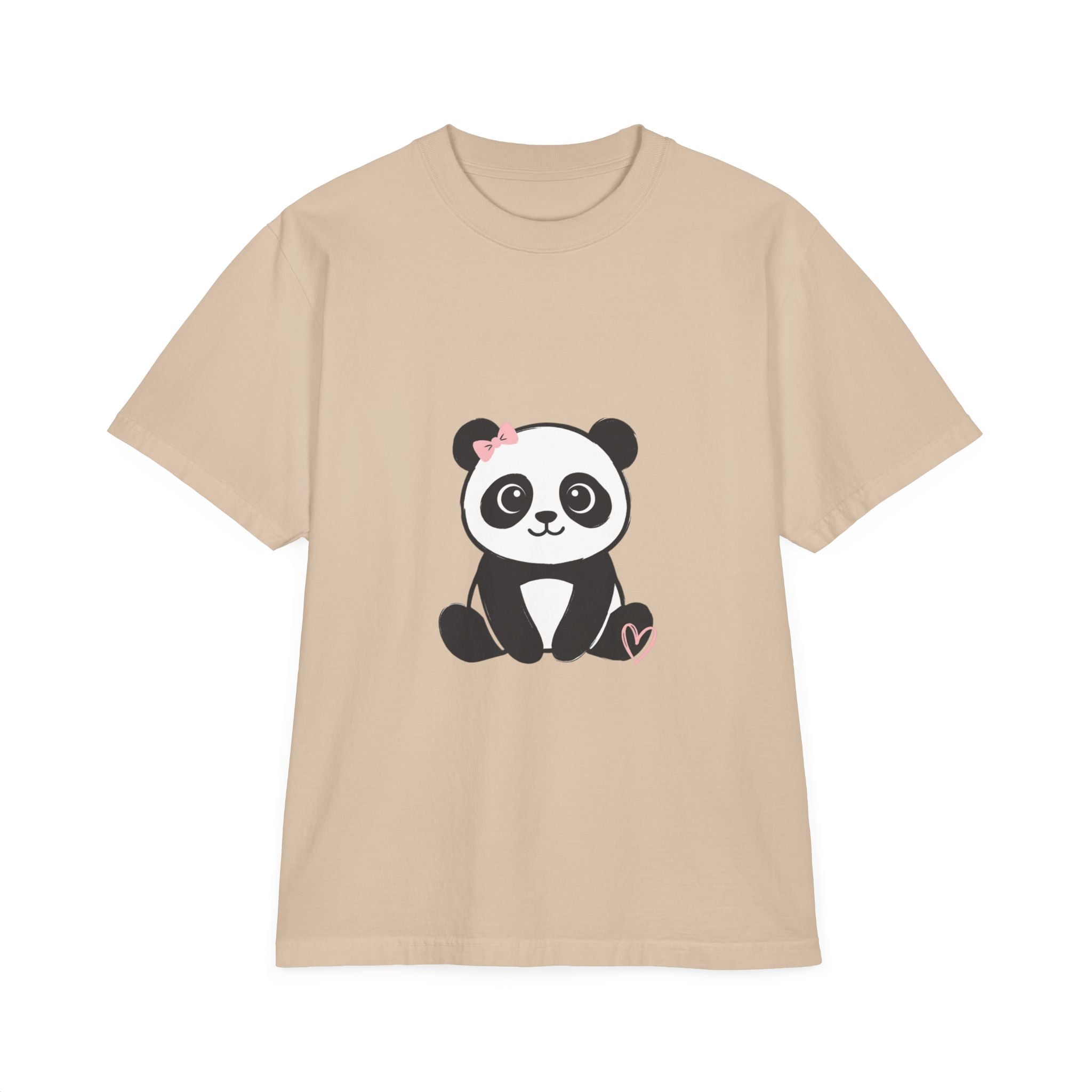 Cute Panda Heart T-Shirt — Adorable Floral Bow Panda Graphic Tee