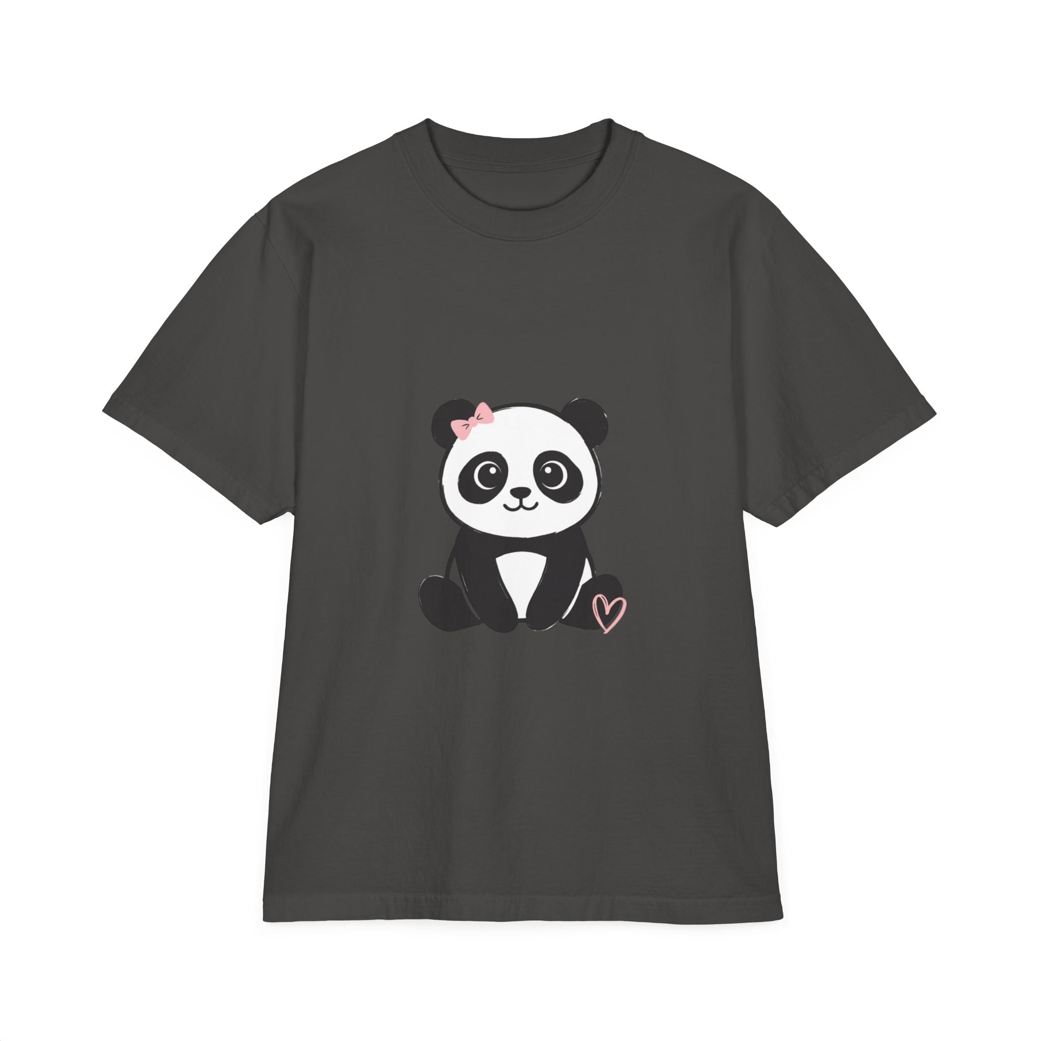 Cute Panda Heart T-Shirt — Adorable Floral Bow Panda Graphic Tee