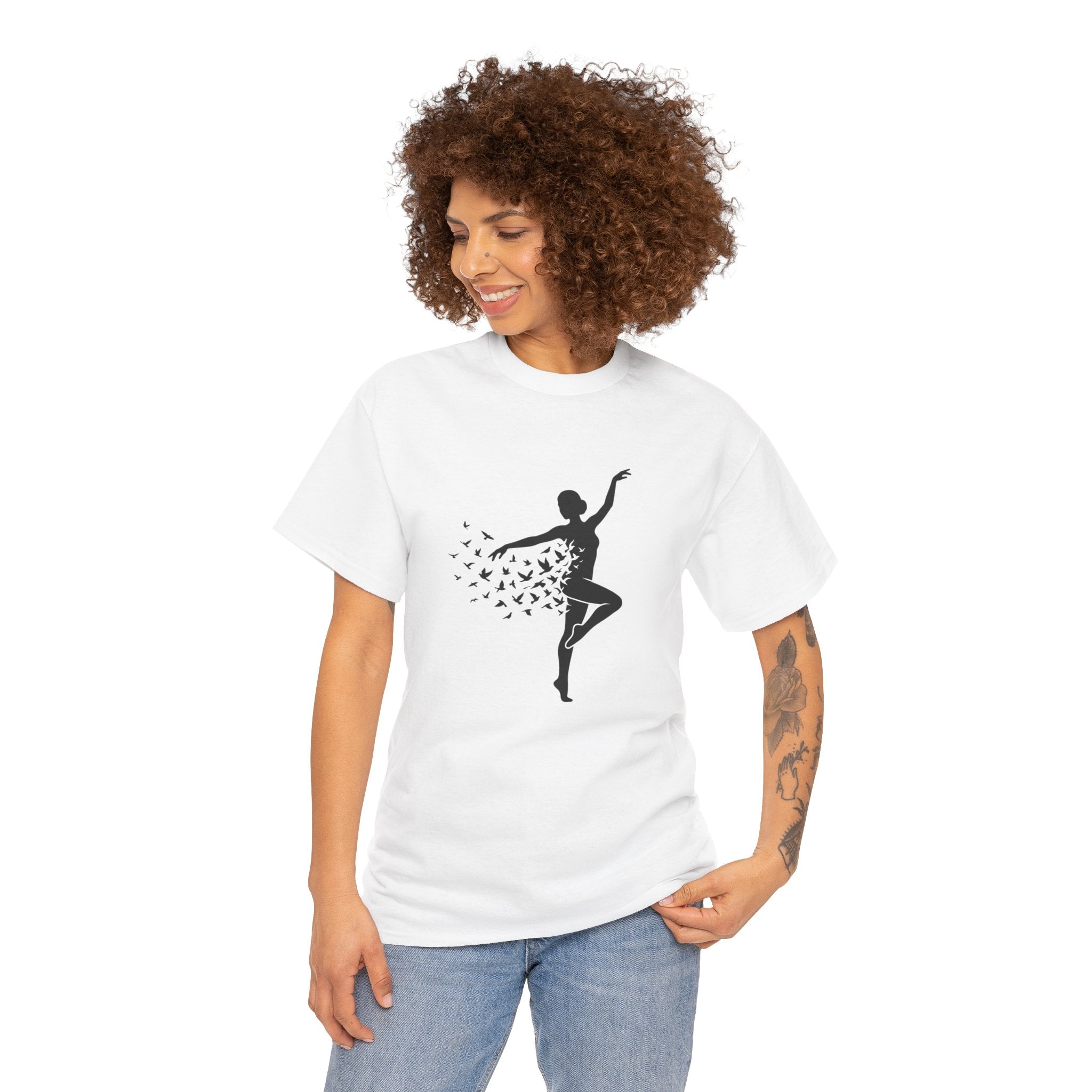 Ballerina Silhouette Tee — Dancer with Butterfly Motif