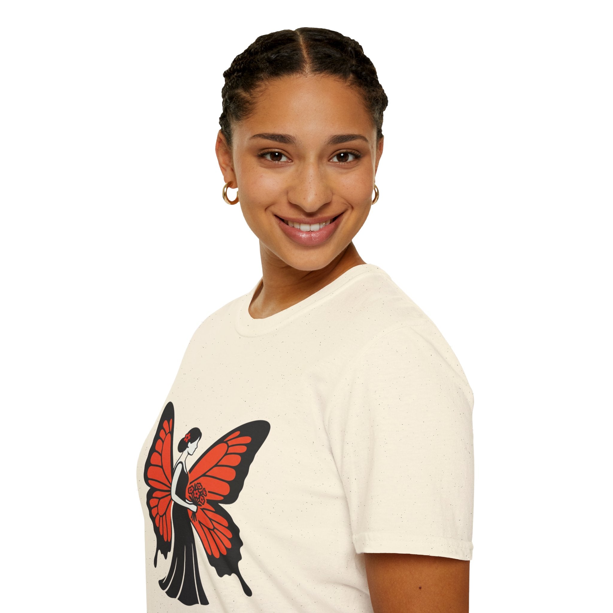 Butterfly Bride T-Shirt — Floral Butterfly Woman Graphic Tee