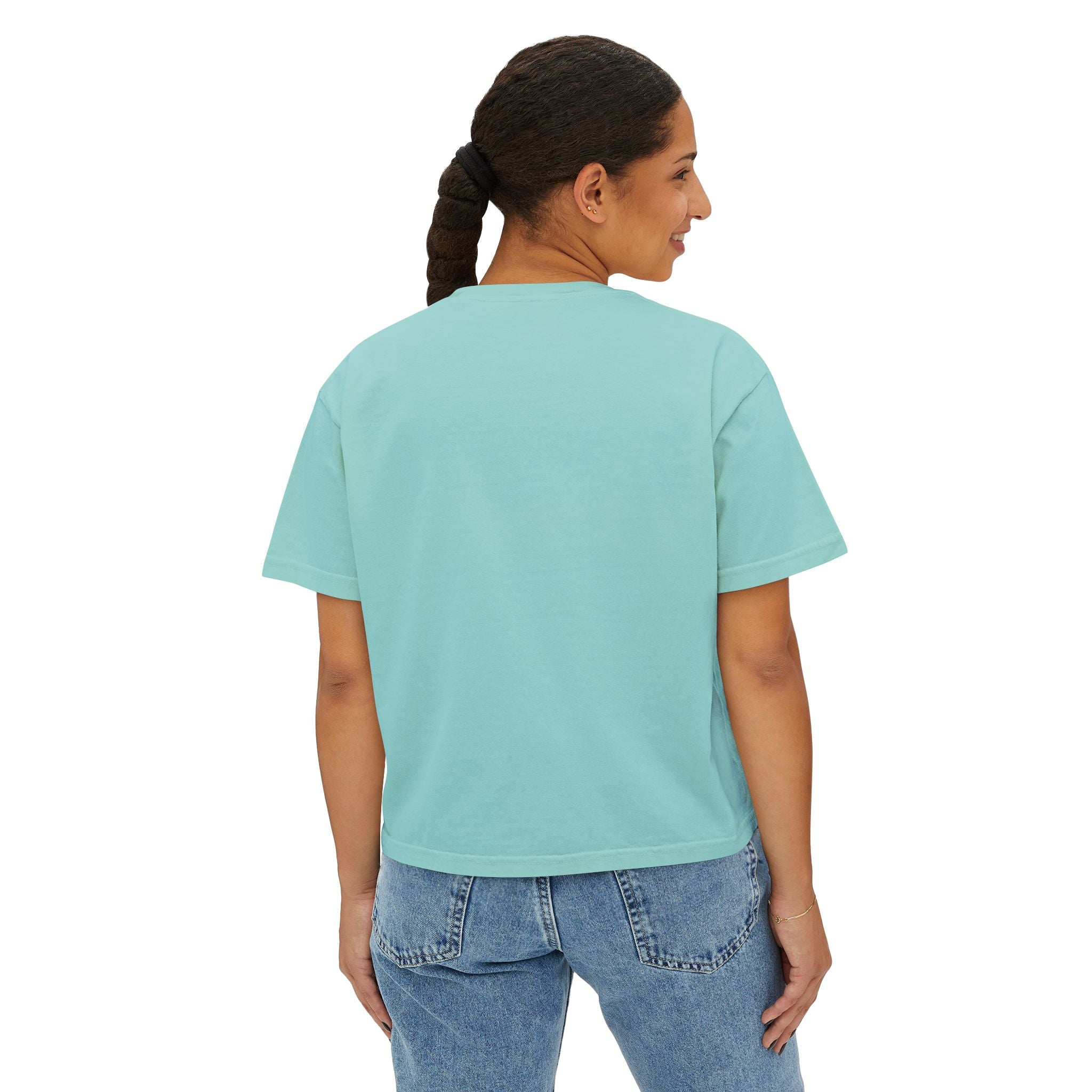 Minimal Pastel 'MOM' Cropped Women's T-Shirt