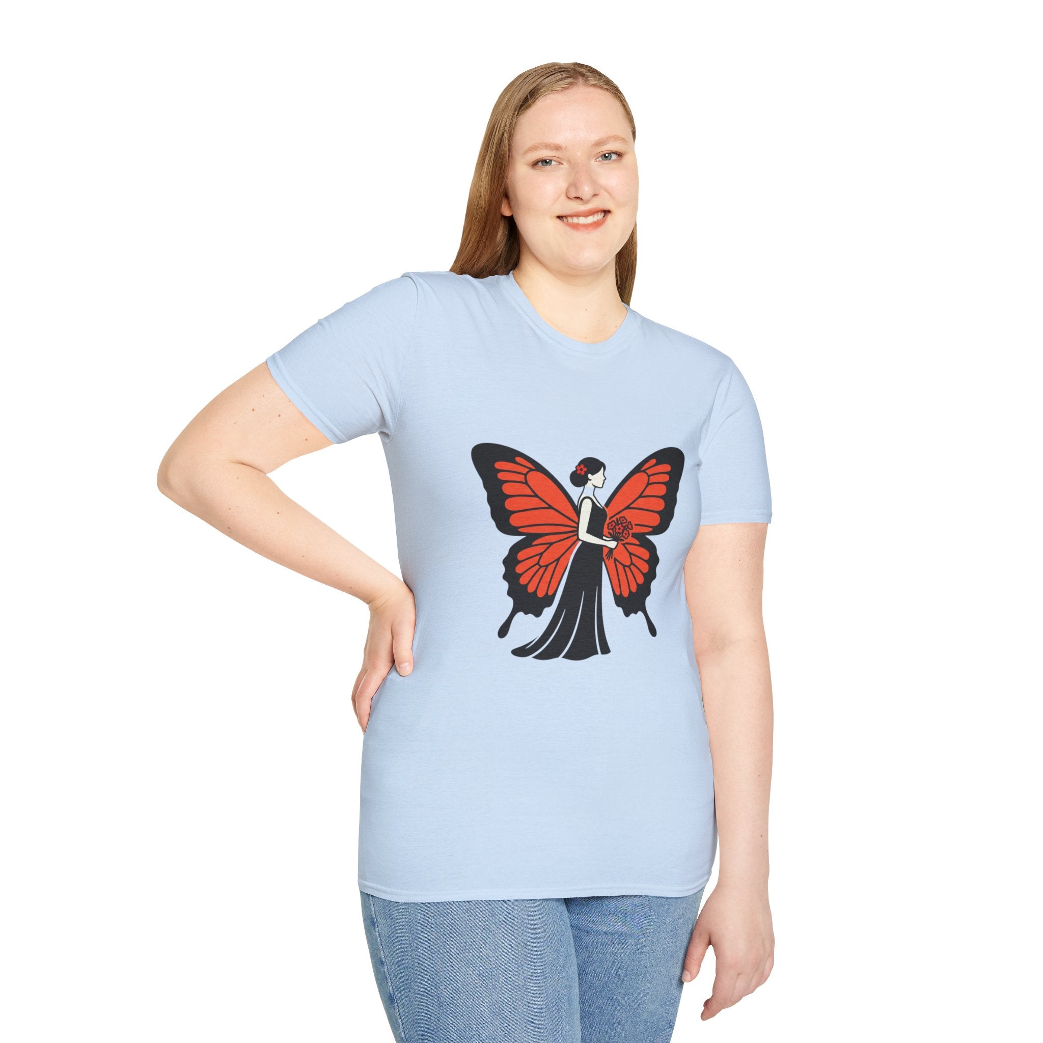Butterfly Bride T-Shirt — Floral Butterfly Woman Graphic Tee