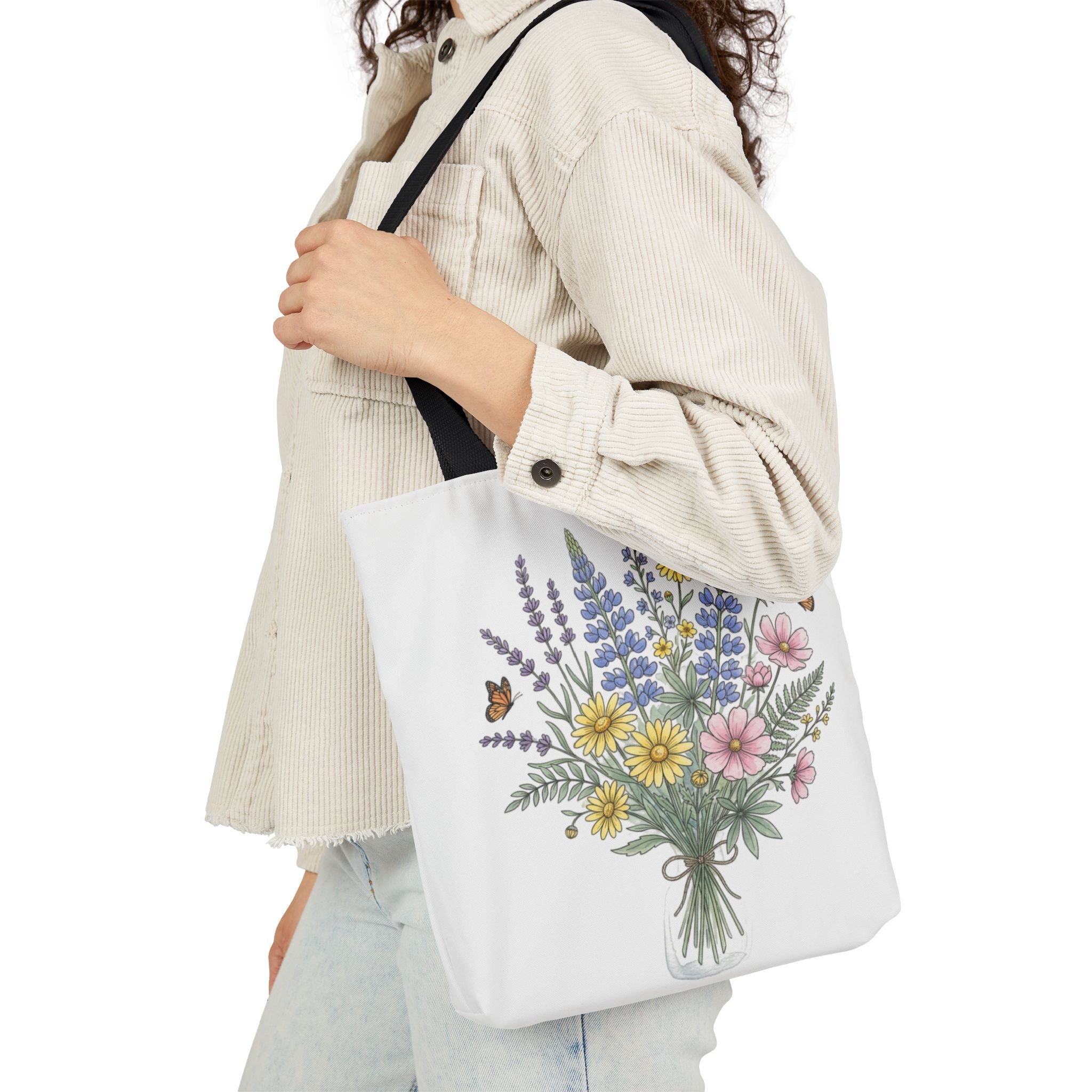 Floral Bouquet Canvas Tote