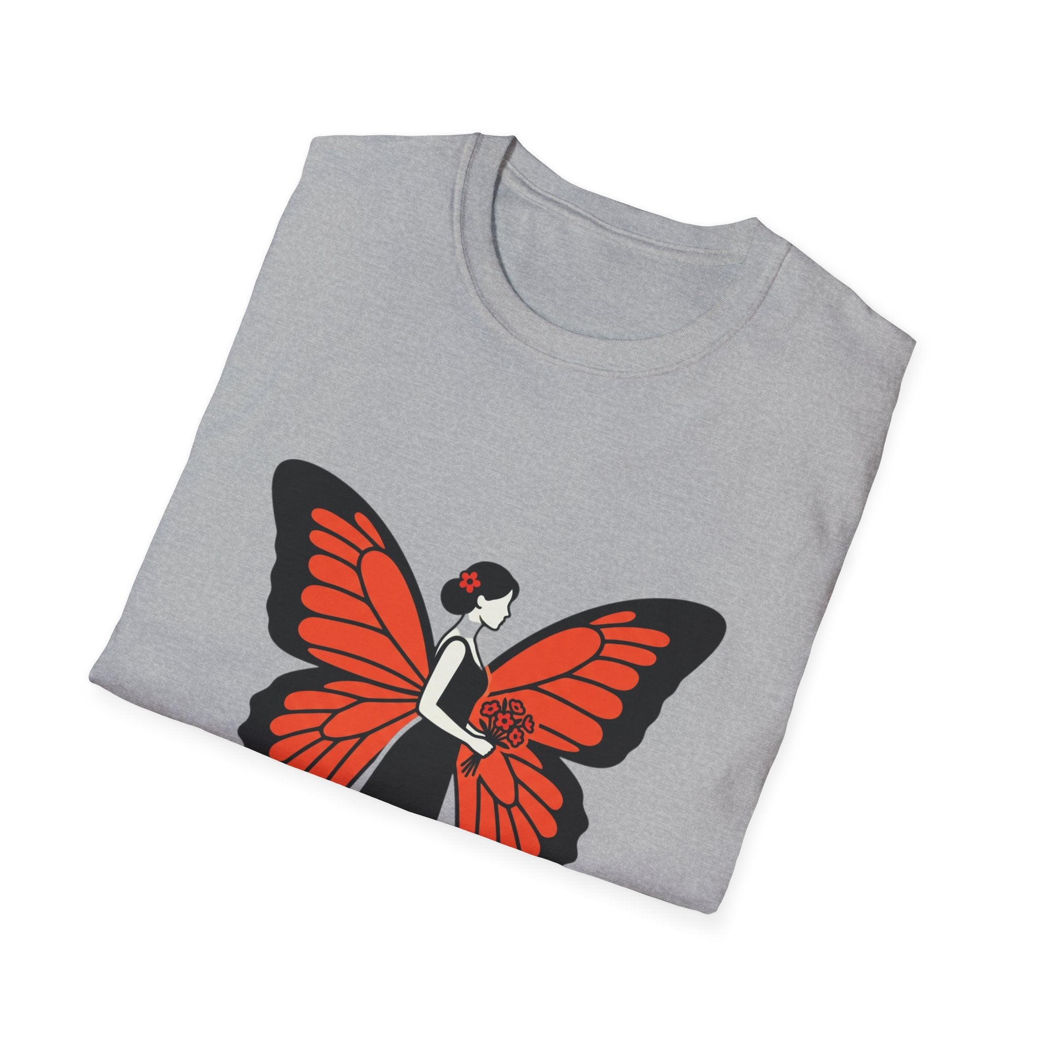 Butterfly Bride T-Shirt — Floral Butterfly Woman Graphic Tee